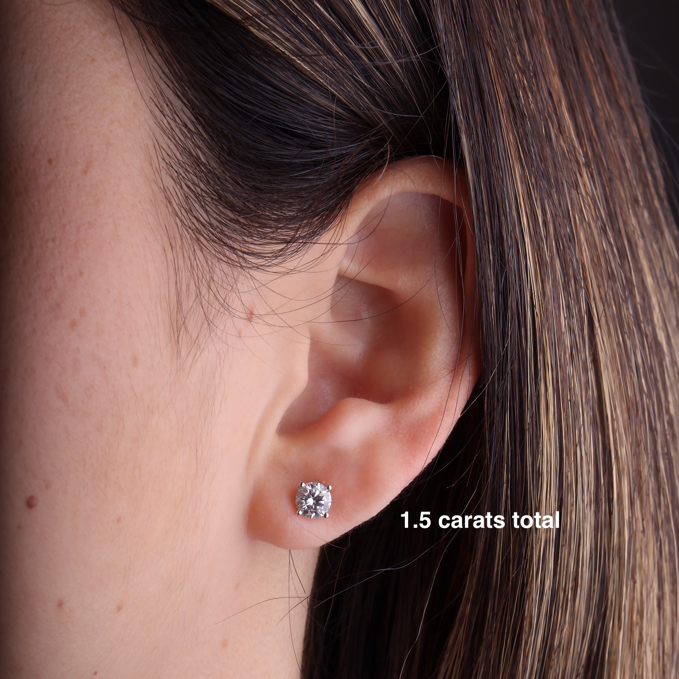Gold Lab Diamond Classic Martini Stud Earrings