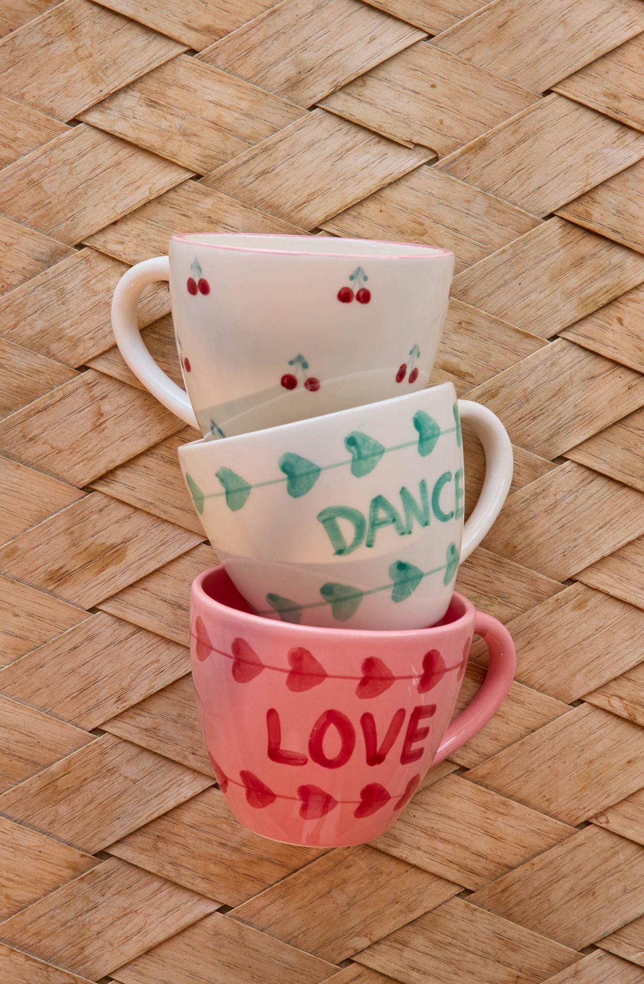 Ceramic Jumbo Cup with Hand-painted LOVE - 14.2 oz