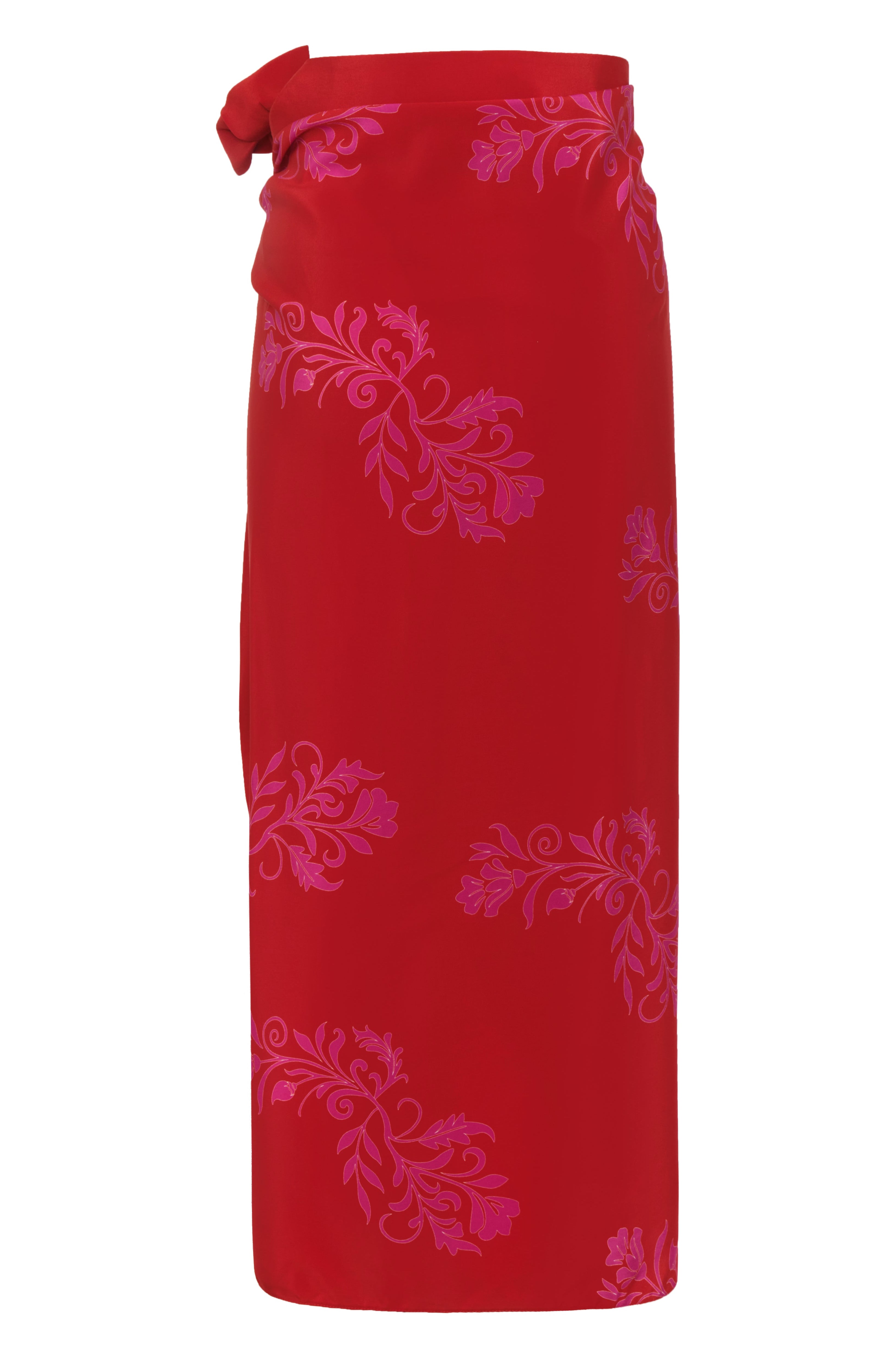 Mapara Crepe Wrap Skirt / Fuchsia Buganvilias