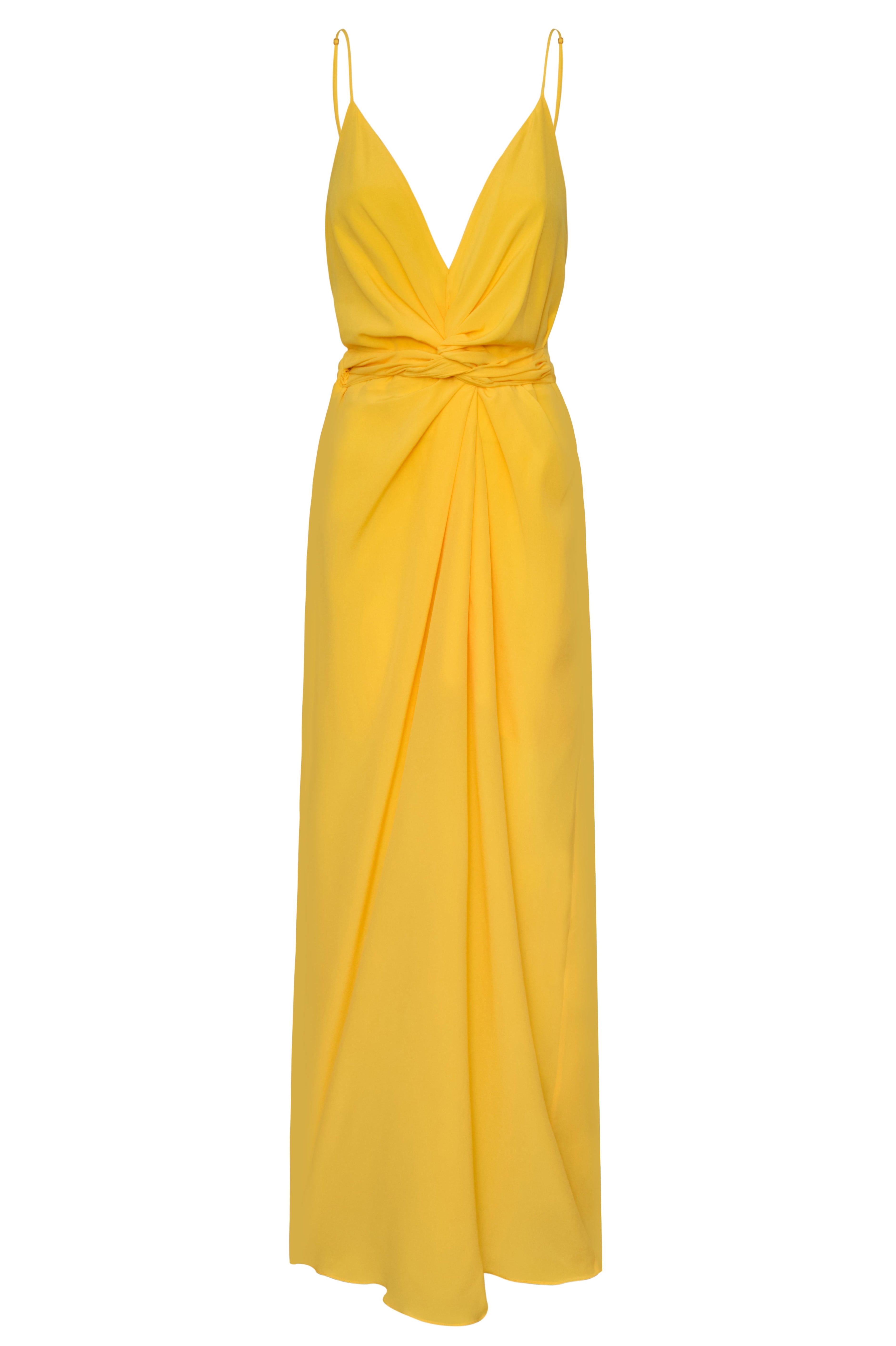Macarena Silk Midi Dress / Yellow