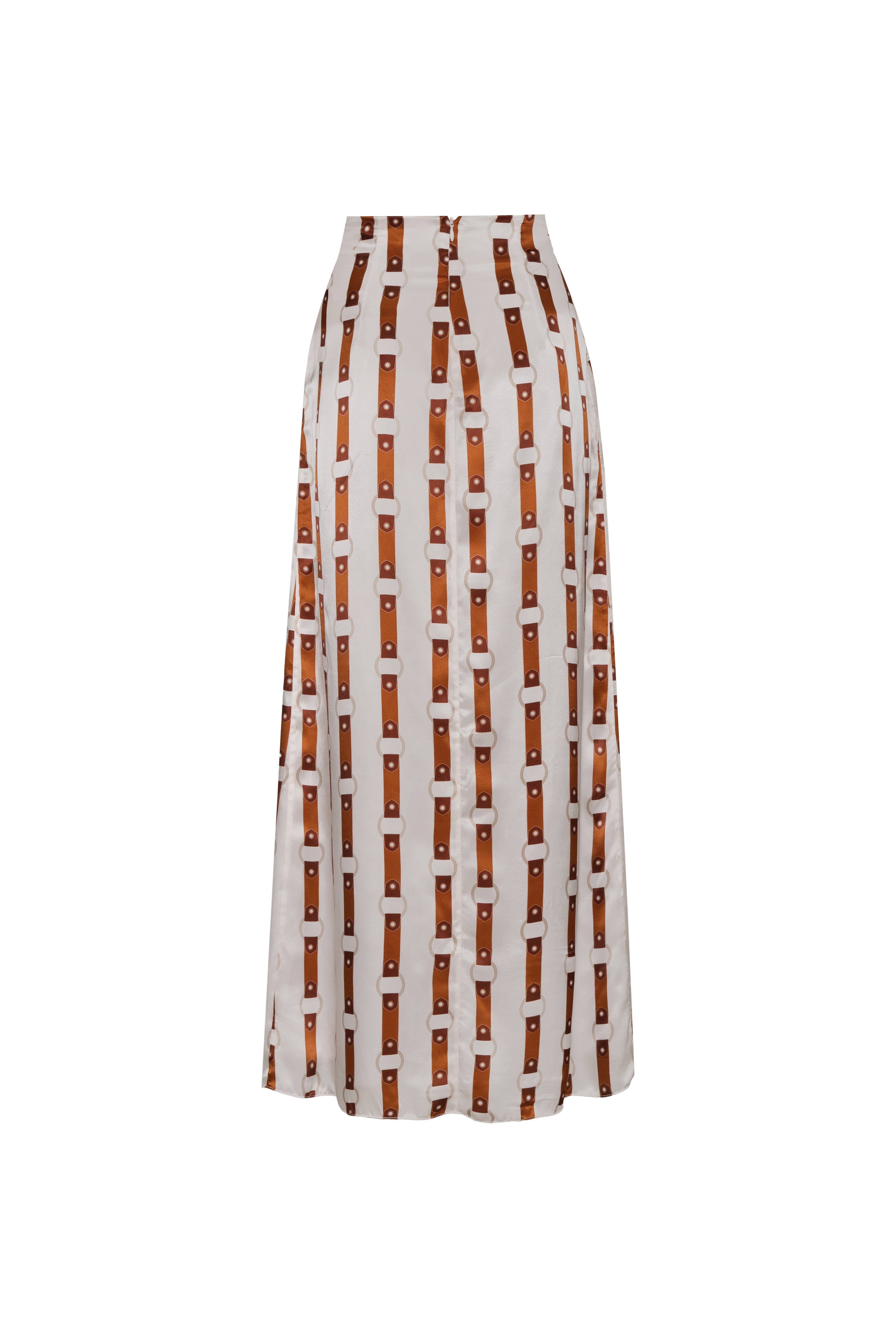 Carlota Satin Silk Maxi Skirt / Horse Reins