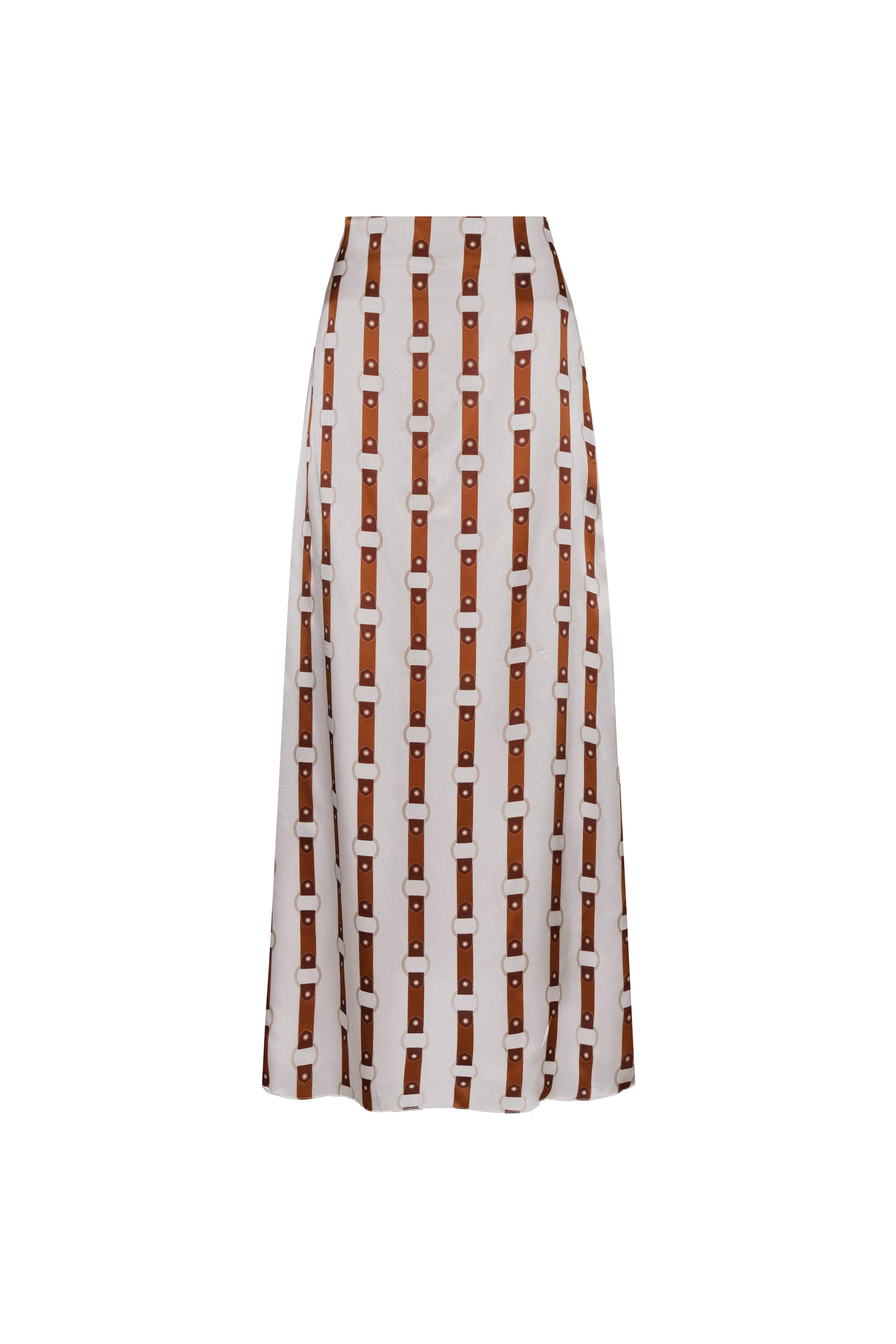 Carlota Satin Silk Maxi Skirt / Horse Reins