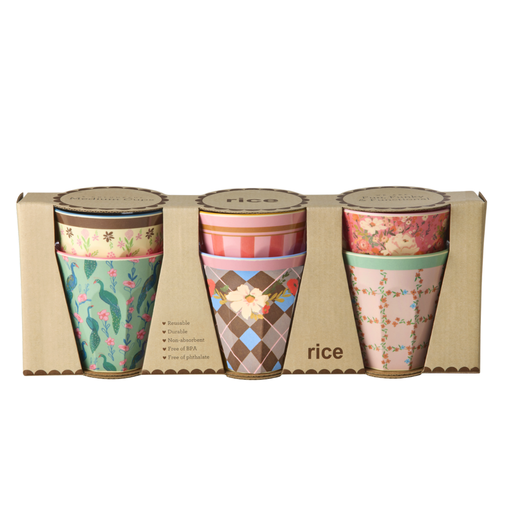 Medium Cup - Multicolor - All You Need is Love and ... - 6-pack
