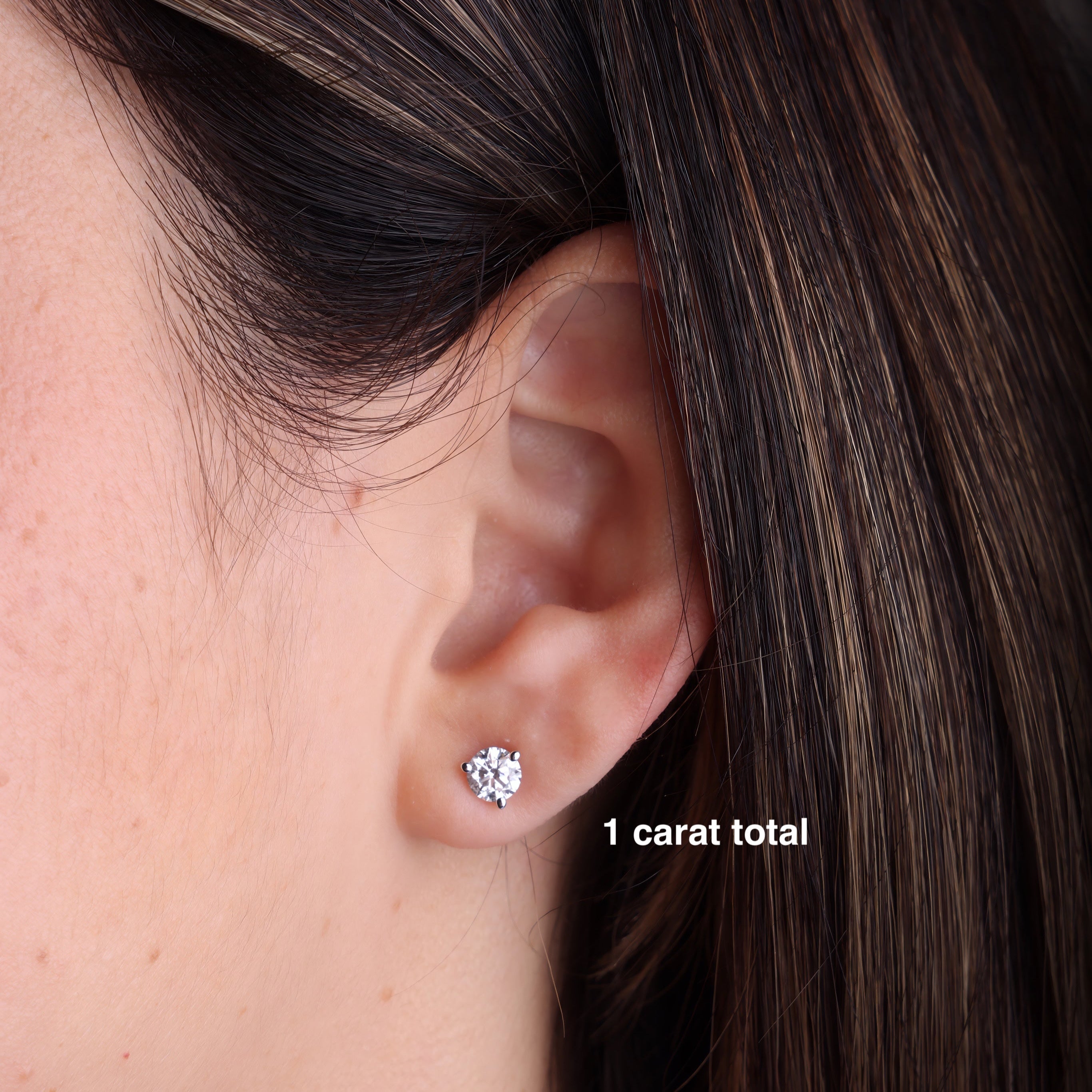 Gold Lab Diamond Classic Martini Stud Earrings