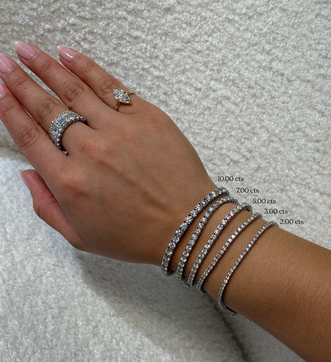 Gold Diamond Lab Grown Classic Tennis Bracelet