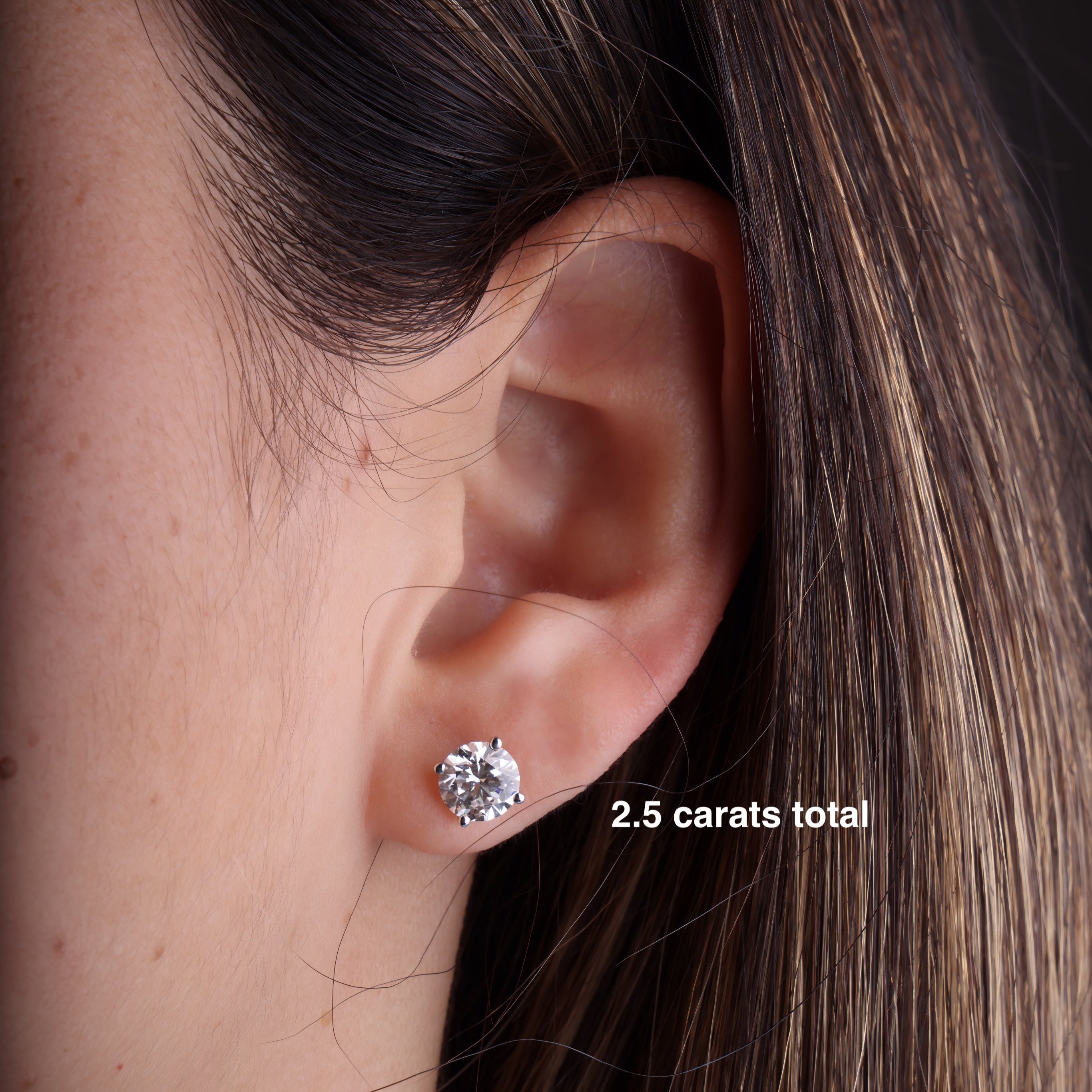 Gold Lab Diamond Classic Martini Stud Earrings