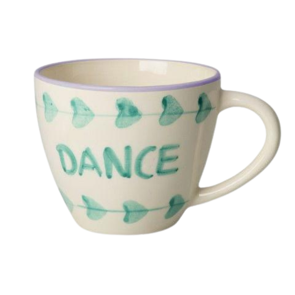 Ceramic Jumbo Cup with Hand-painted DANCE - 14.2 oz