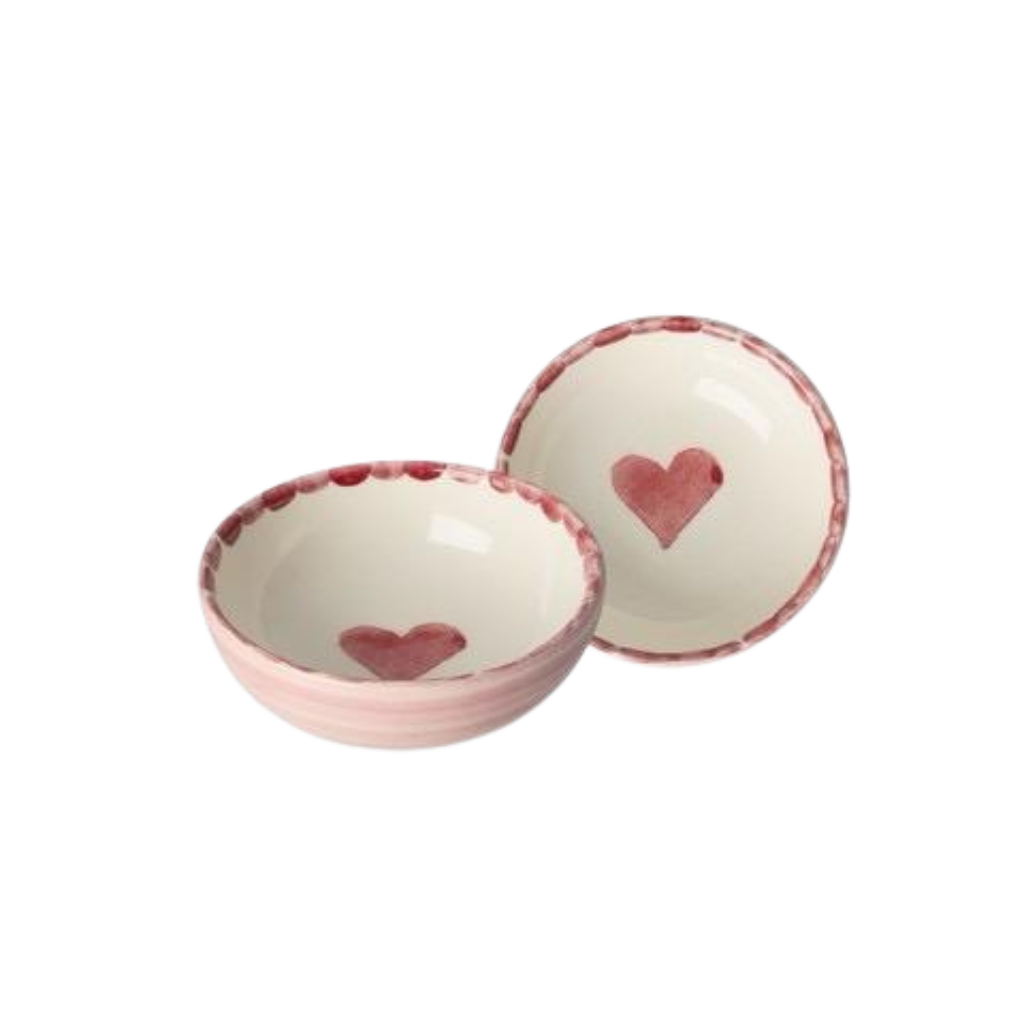 Ceramic Dipping Bowl with Hand-painted Heart - Small - 3.38 oz
