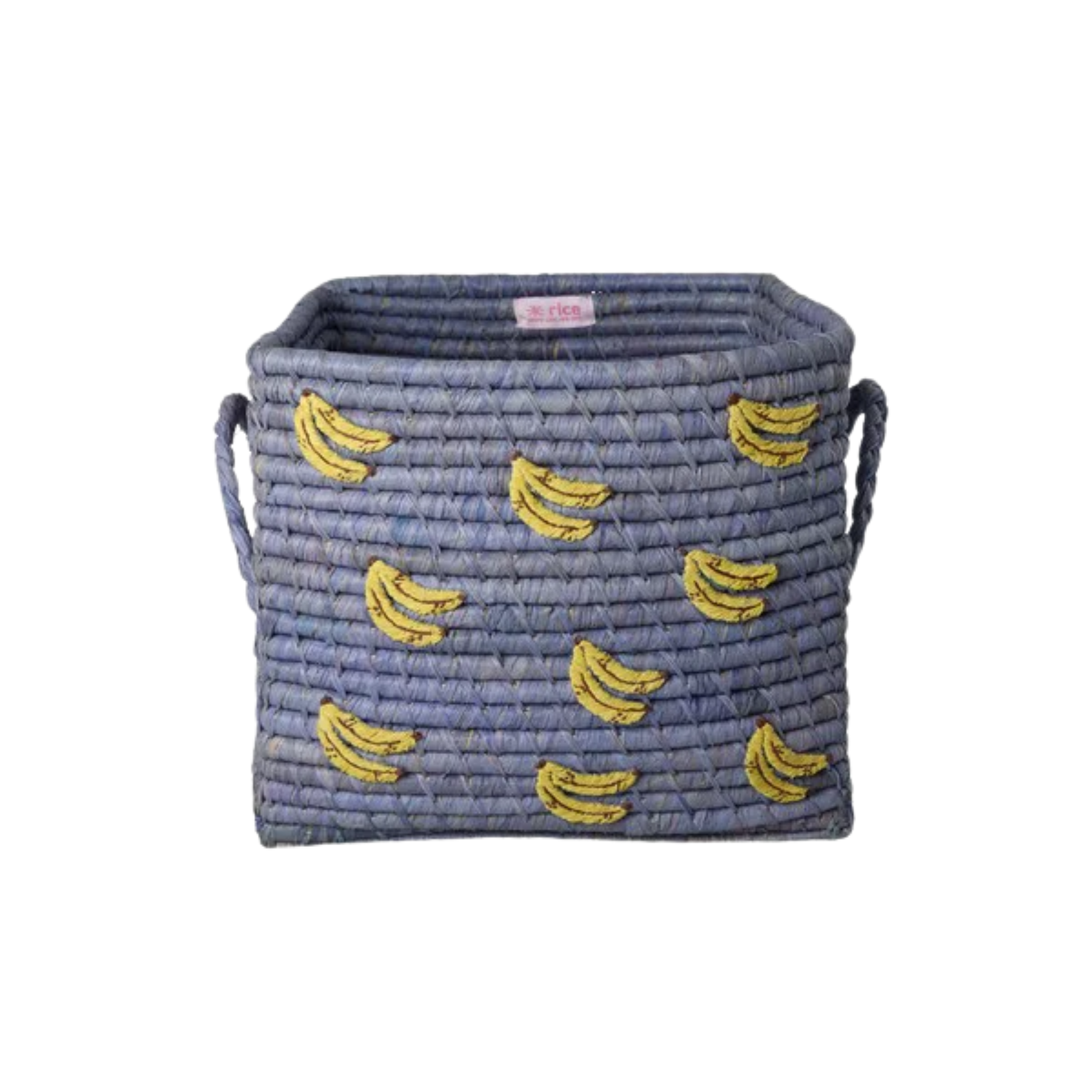 Square Raffia Basket - Blue - Banana Please note: this piece ships within 2 weeks.