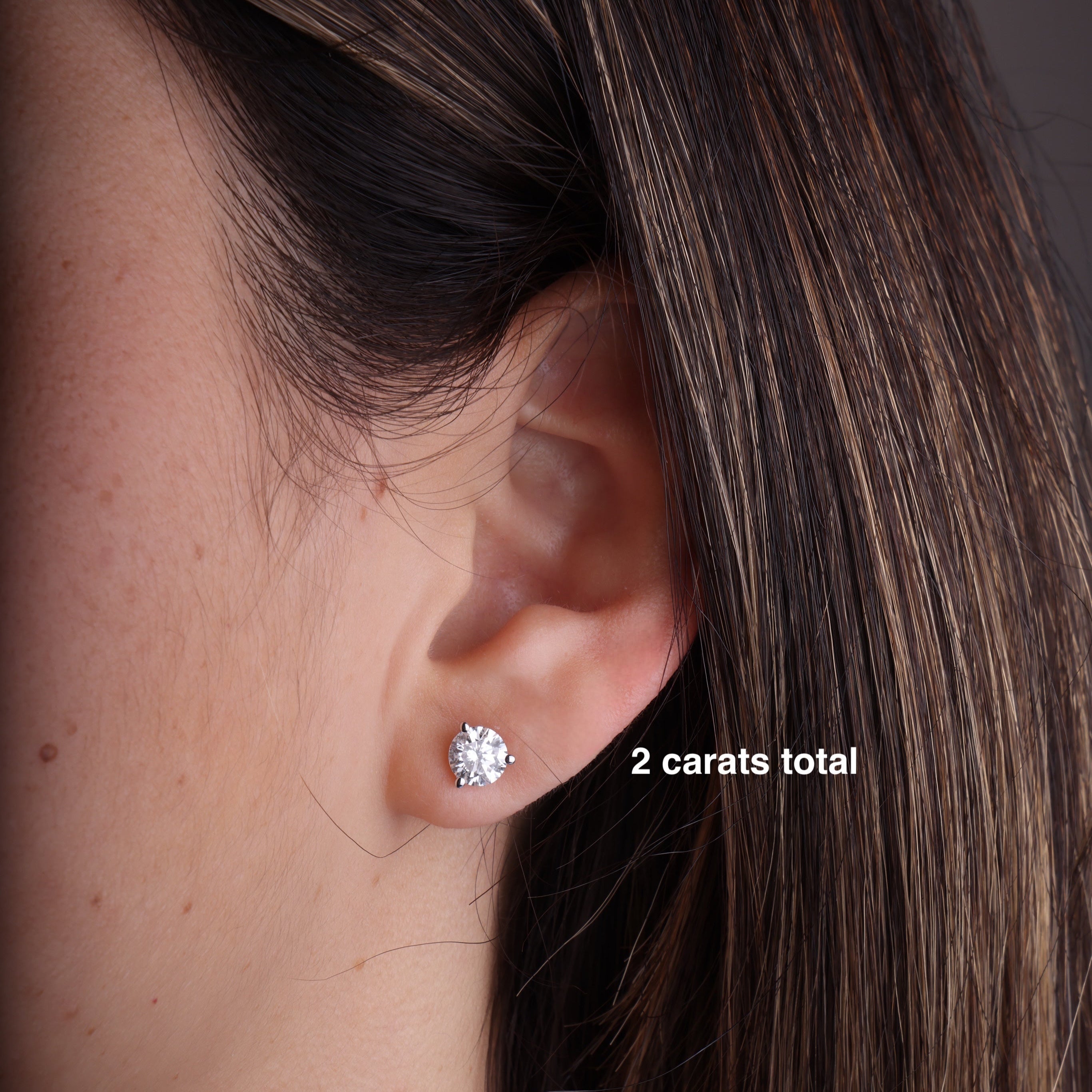 Gold Lab Diamond Classic Martini Stud Earrings