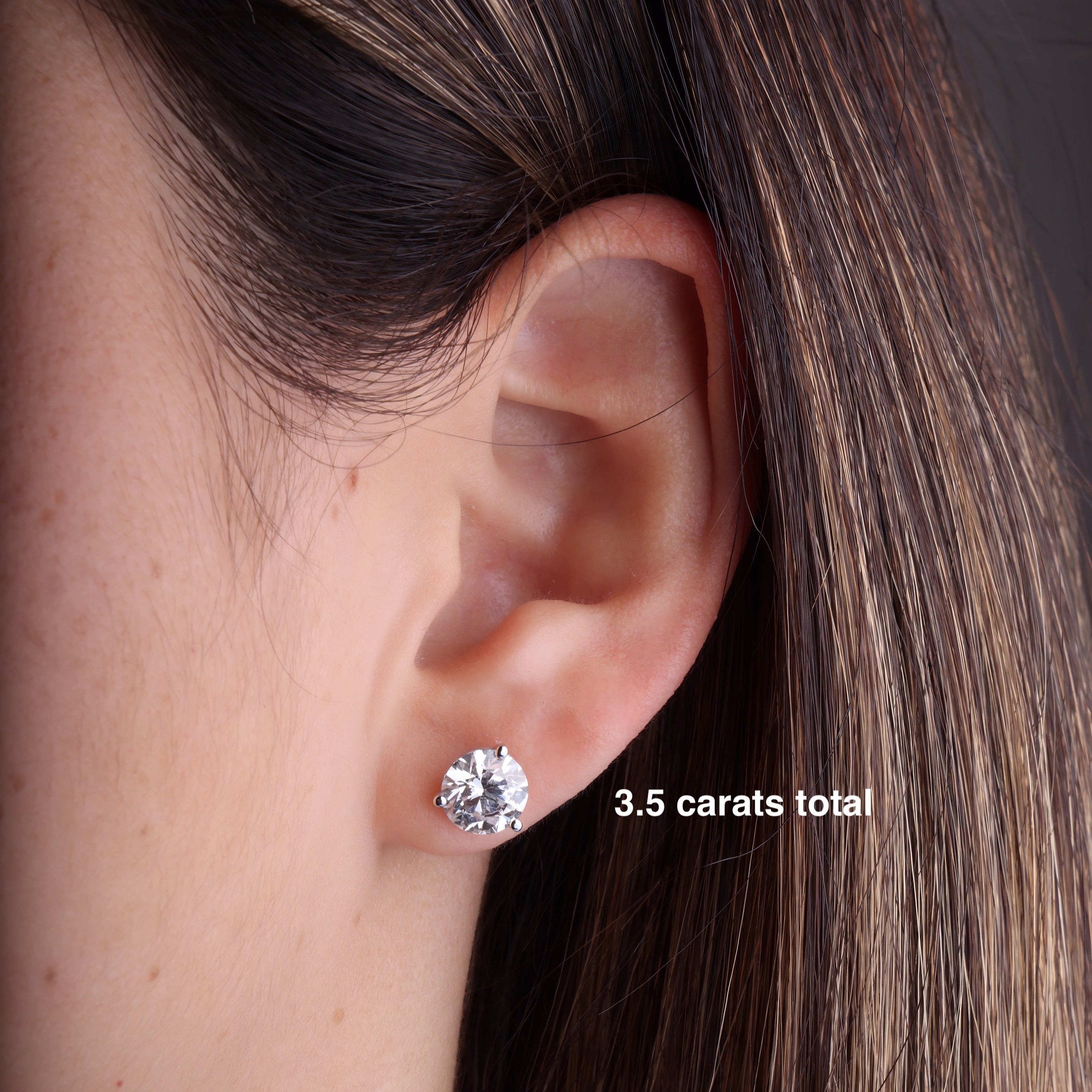 Gold Lab Diamond Classic Martini Stud Earrings