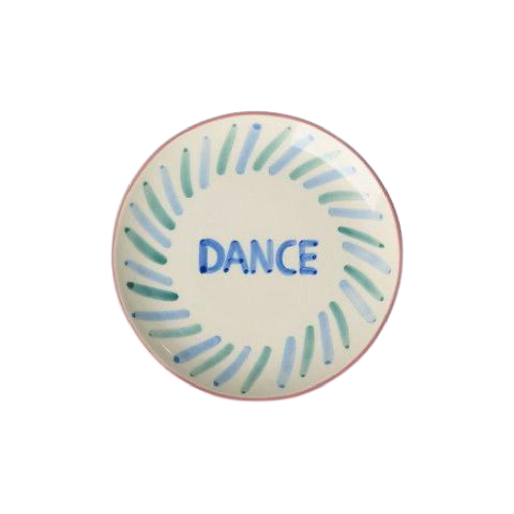 Ceramic Cake Plate with Hand-painted DANCE
