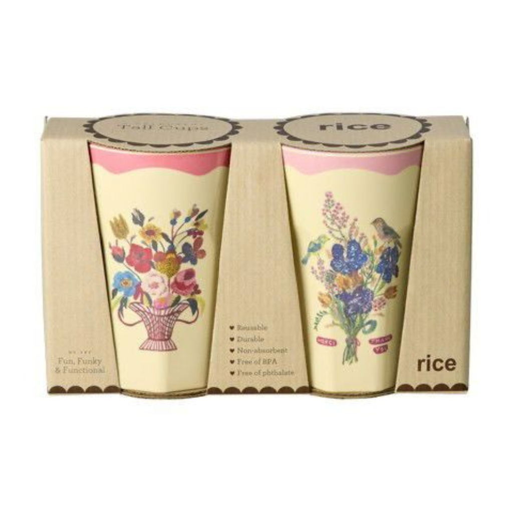 Melamine Tall Cup in Gift Box with Nathalie Lété Print - Tall - Pink - 2 Pack -  13.53 oz