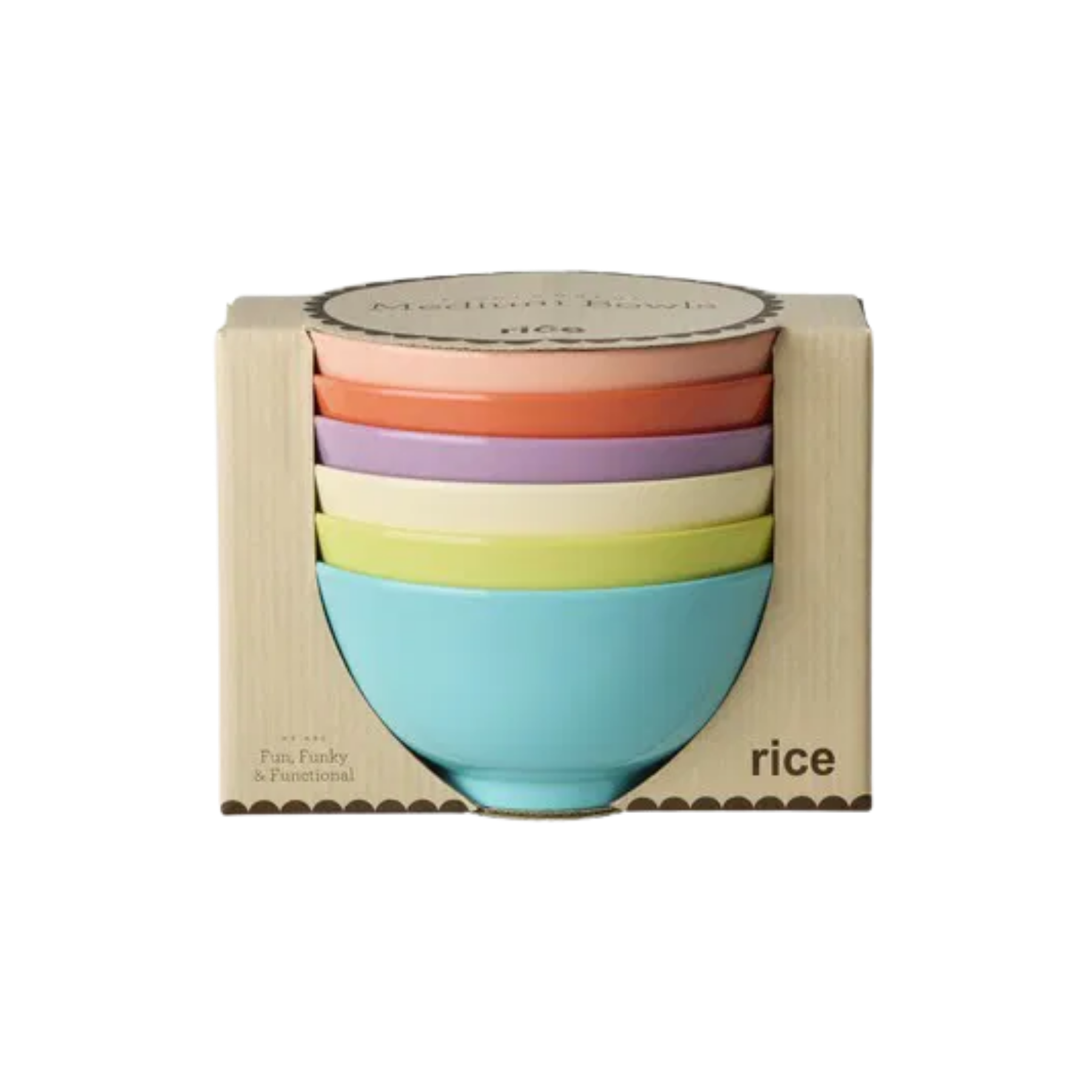 Melamine Medium Bowl in Asst. Glory Days Colors – 6 Pack – 23.7 fl oz