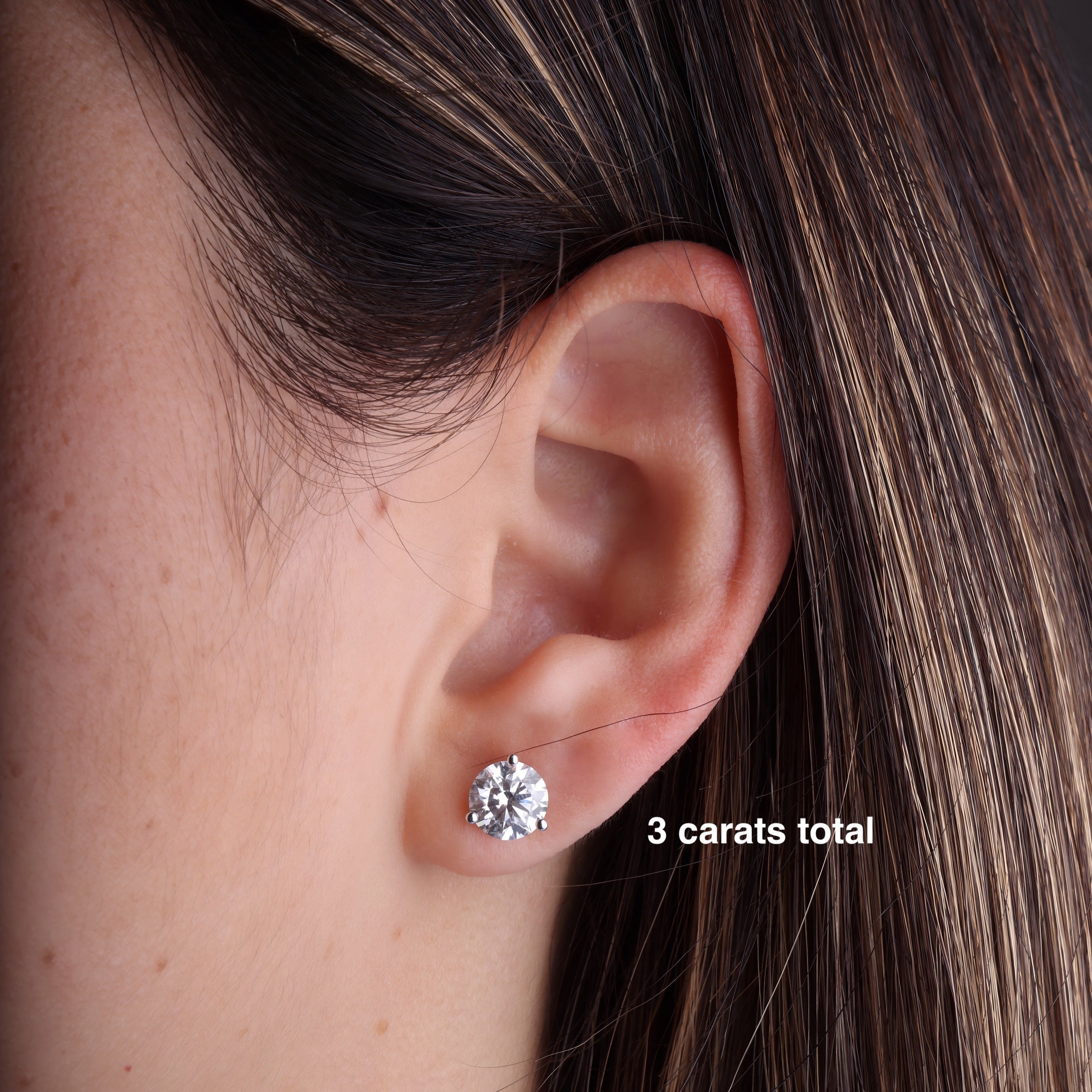 Gold Lab Diamond Classic Martini Stud Earrings