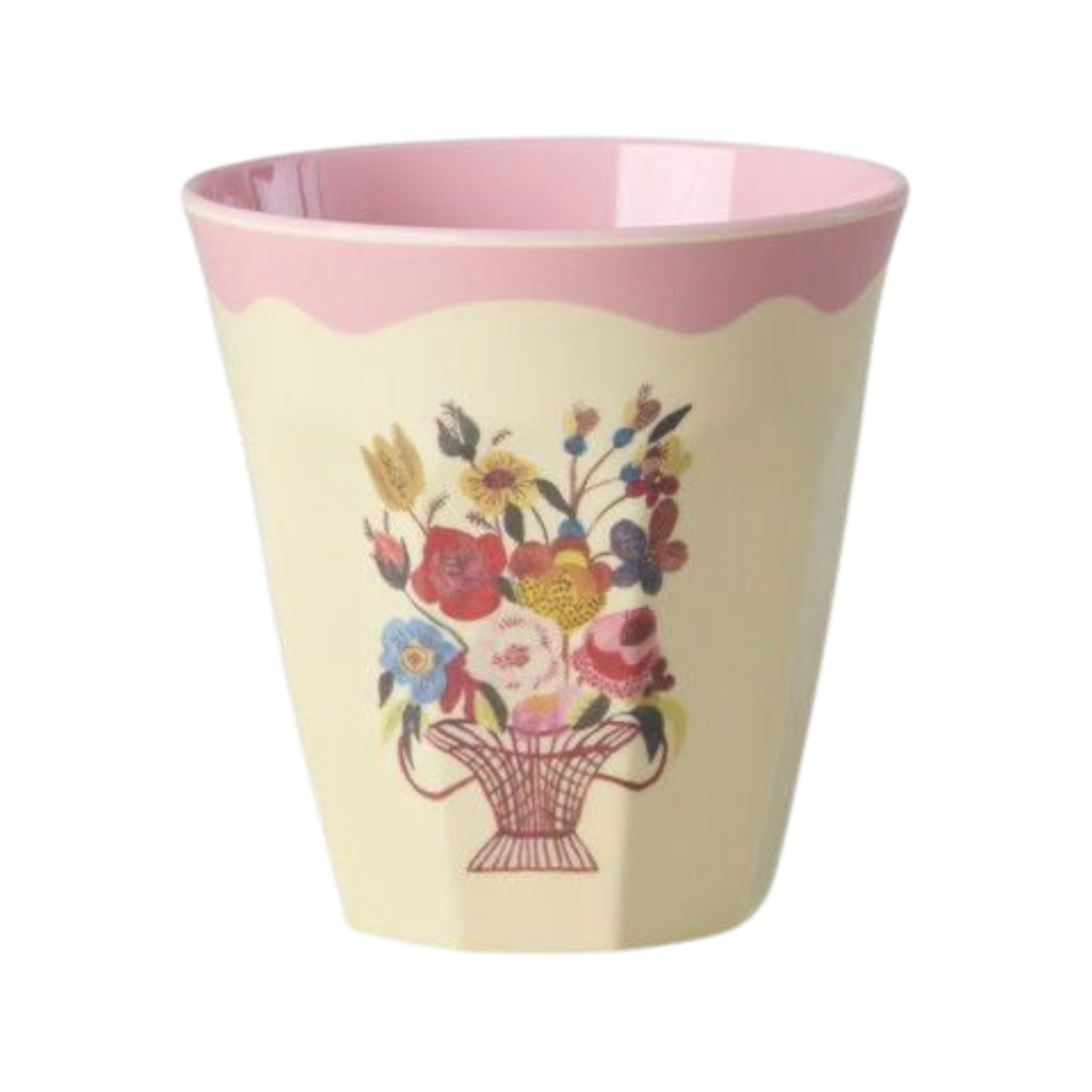 Melamine Cup with Nathalie Lété Print - Medium - Pink - 8.45 oz