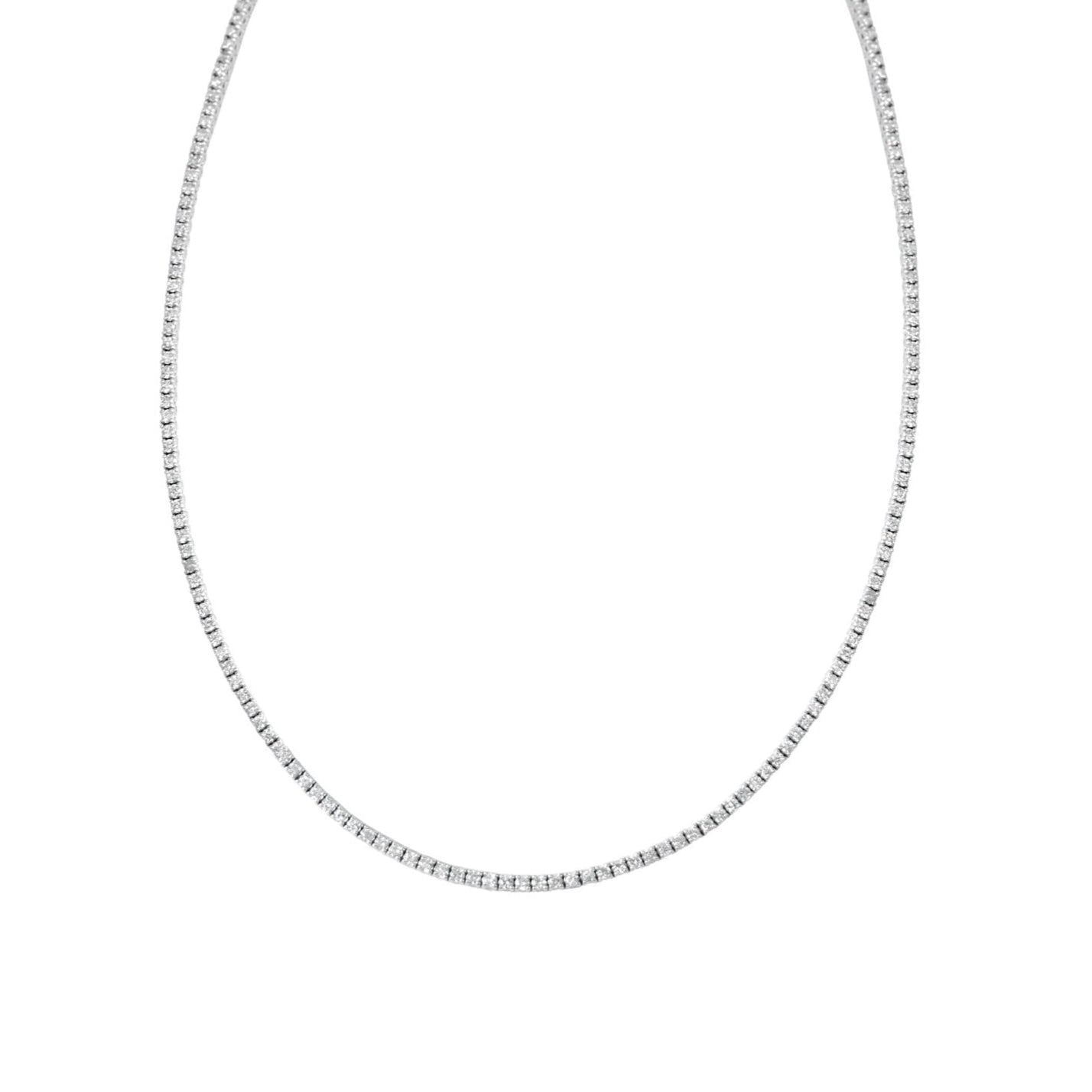 Gold Diamond Lab Grown Classic Tennis Necklace