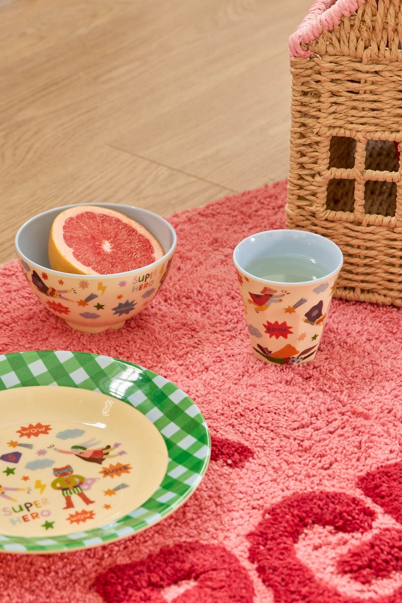 Melamine Bowl with Hero Print – Small – Soft Blue – 10.1 fl oz