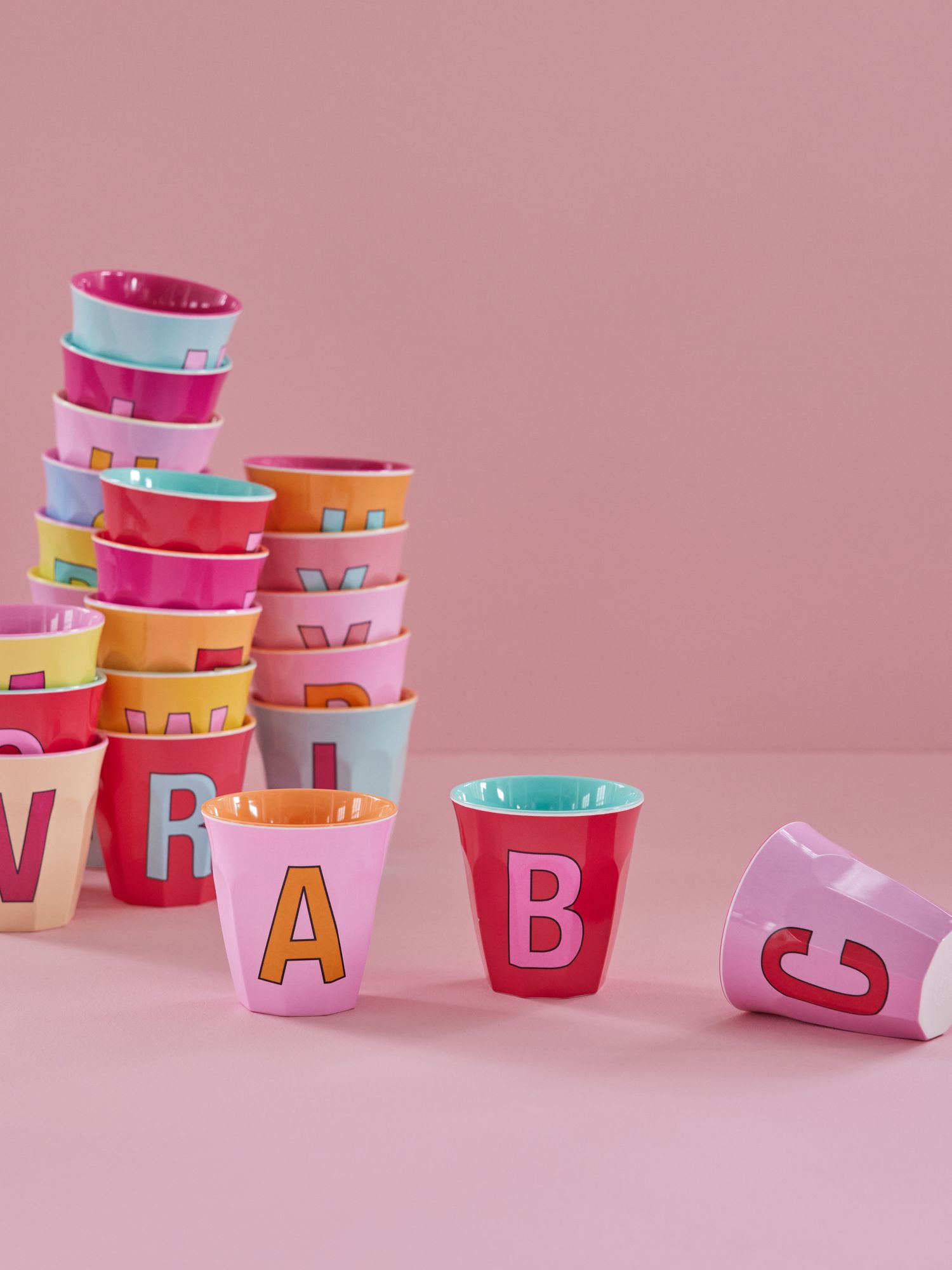 Melamine Cup - Medium with Alphabet in Pinkish Colors | Letter Z