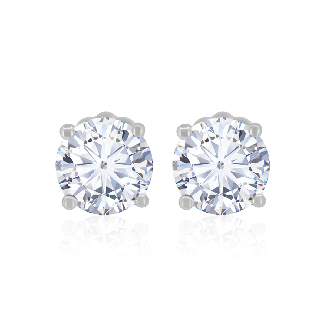 Gold Lab Diamond Classic Four Prong Martini Earrings