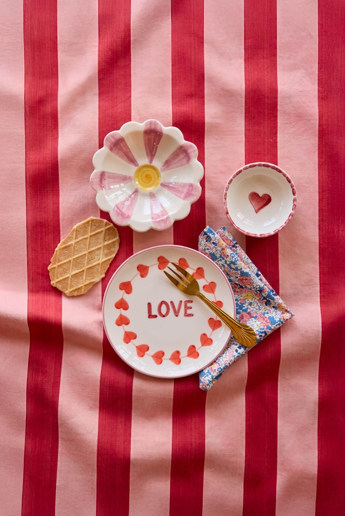 Ceramic Dipping Bowl with Hand-painted Heart - Small - 3.38 oz