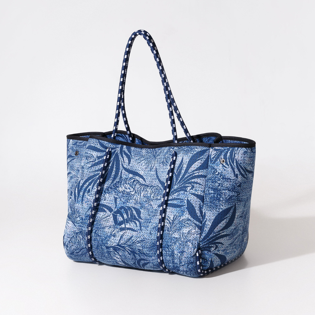 JUNGLE FEVER DENIM BLUE BASIC SET - EVERYDAY TOTE AND POUCH