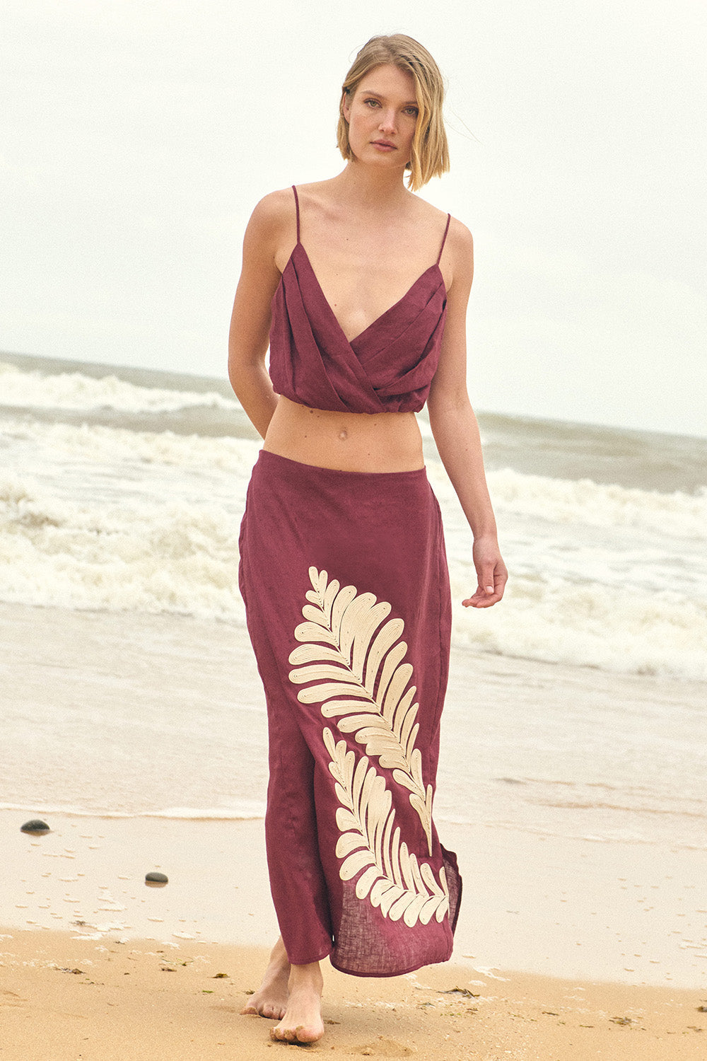 Marbella Skirt Maroon