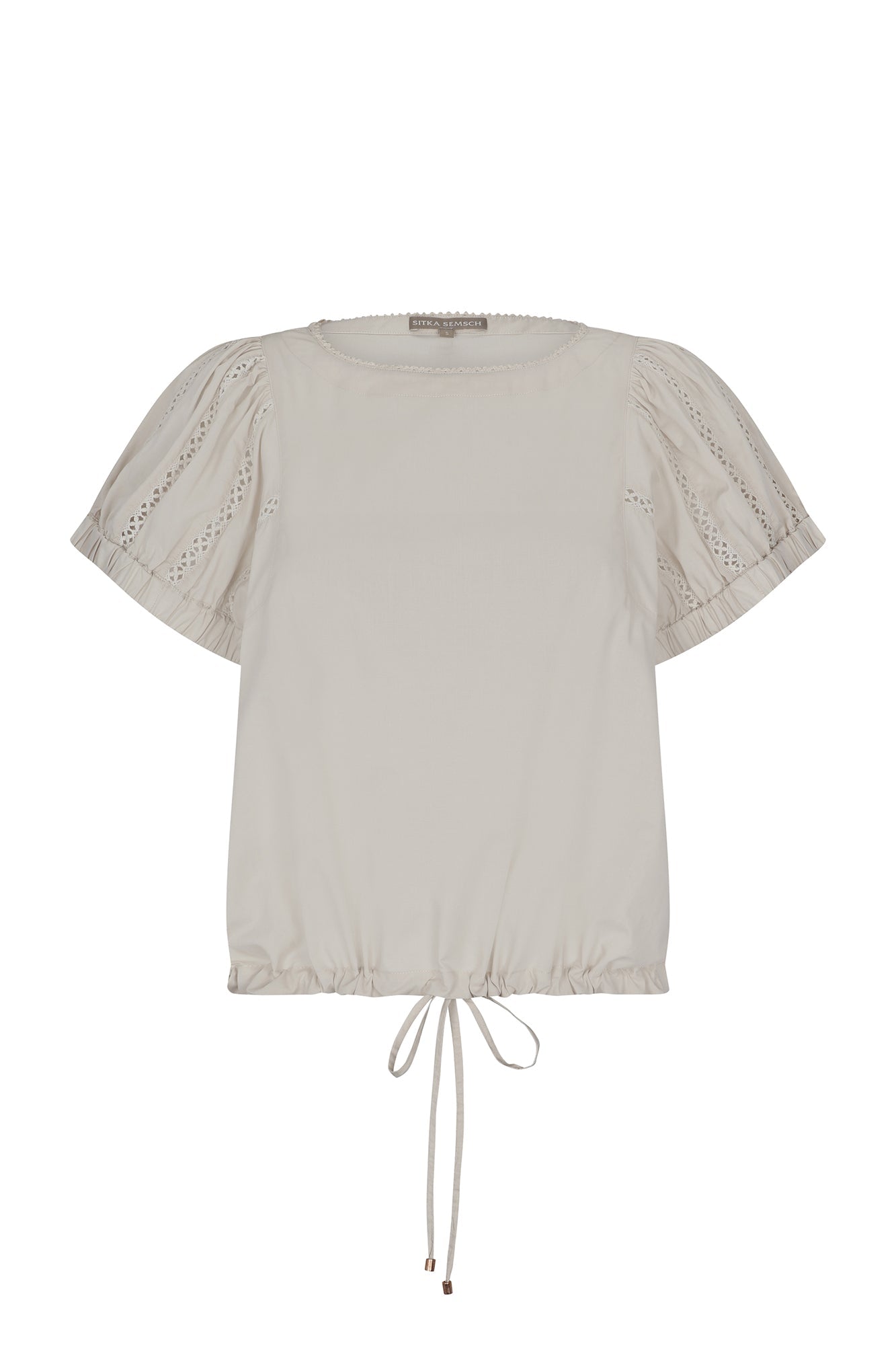 Amara Broderie Sleeve Cotton Blouse | Pristine