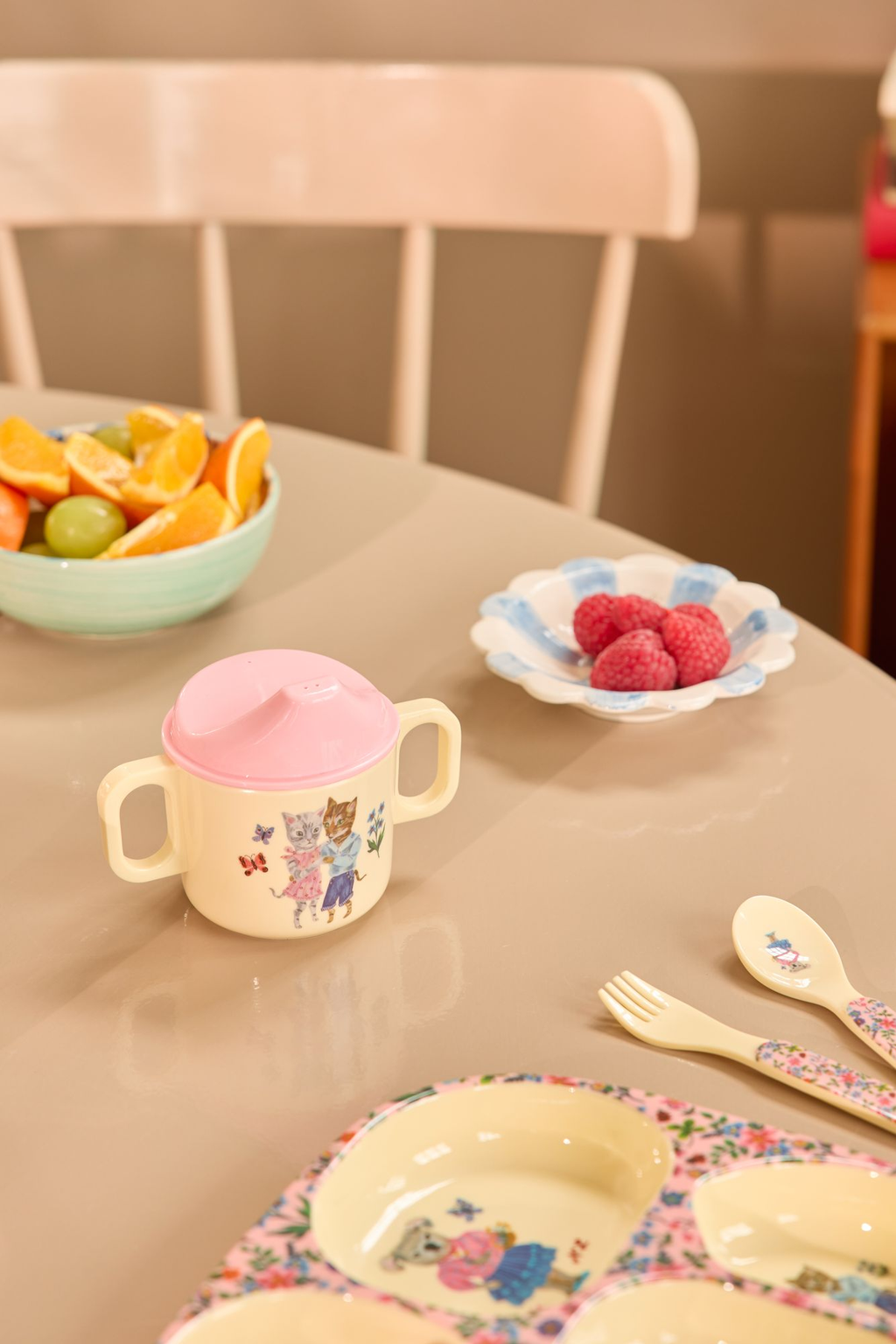 Melamine 2 Handle Baby Cup Nathalie Lete Pink Print
