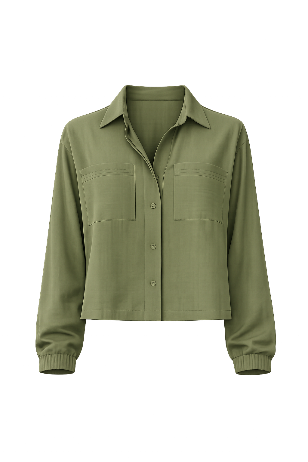 Camisa Lilith color verde olivo – vista frontal de producto
