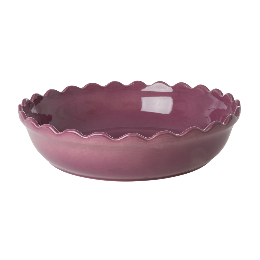 Round Large Stoneware Oven Dish | Purple