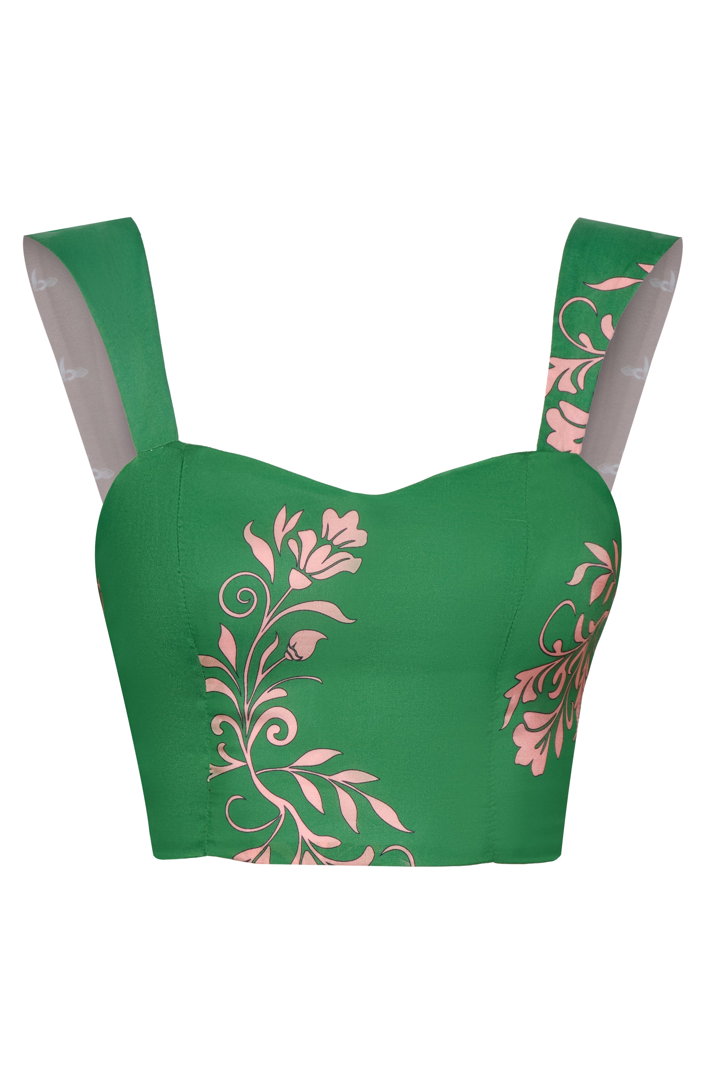Calima Cotton Silk Top / Green Buganvilias