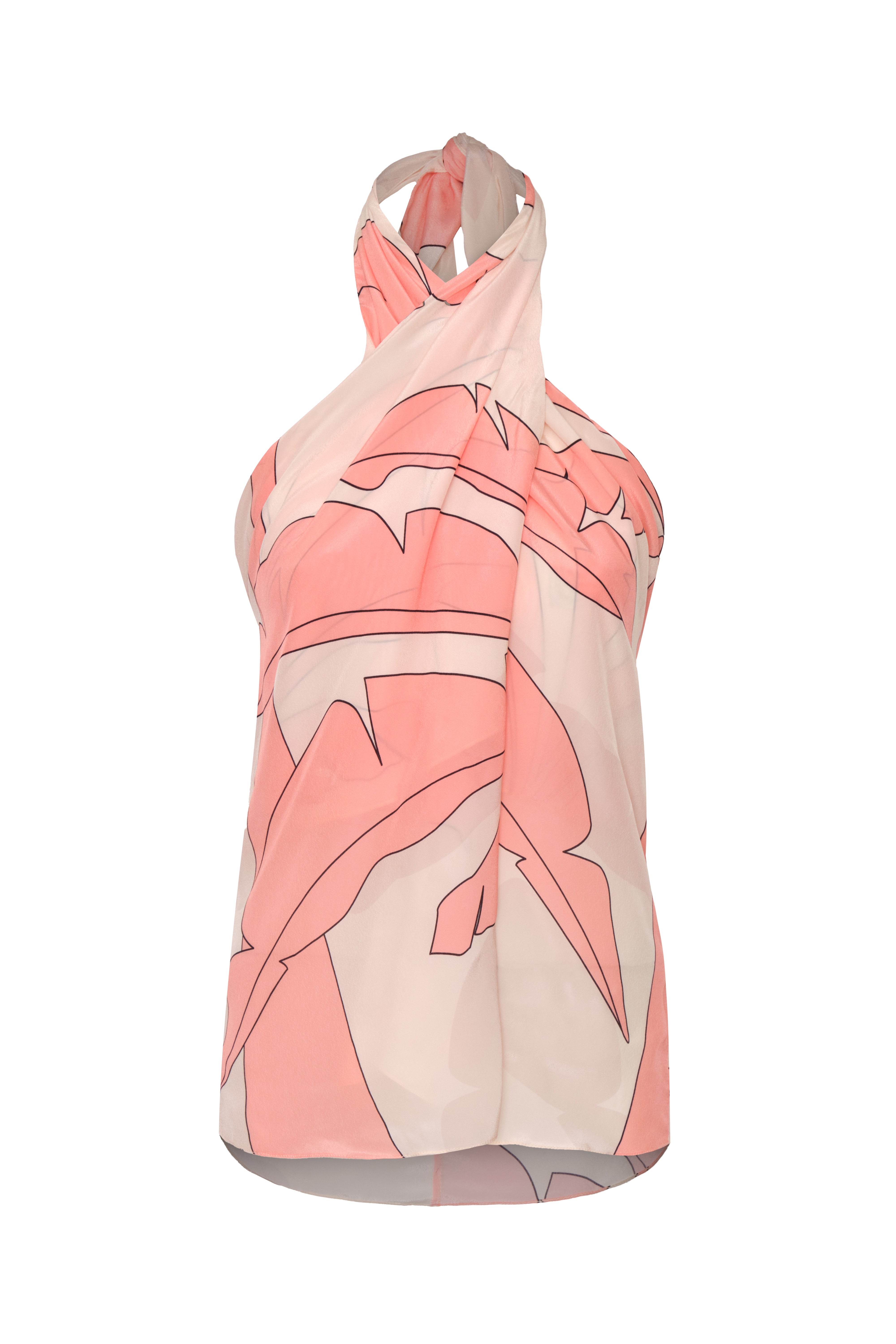 Cayetana Silk Crepe Blouse / Peach Palms