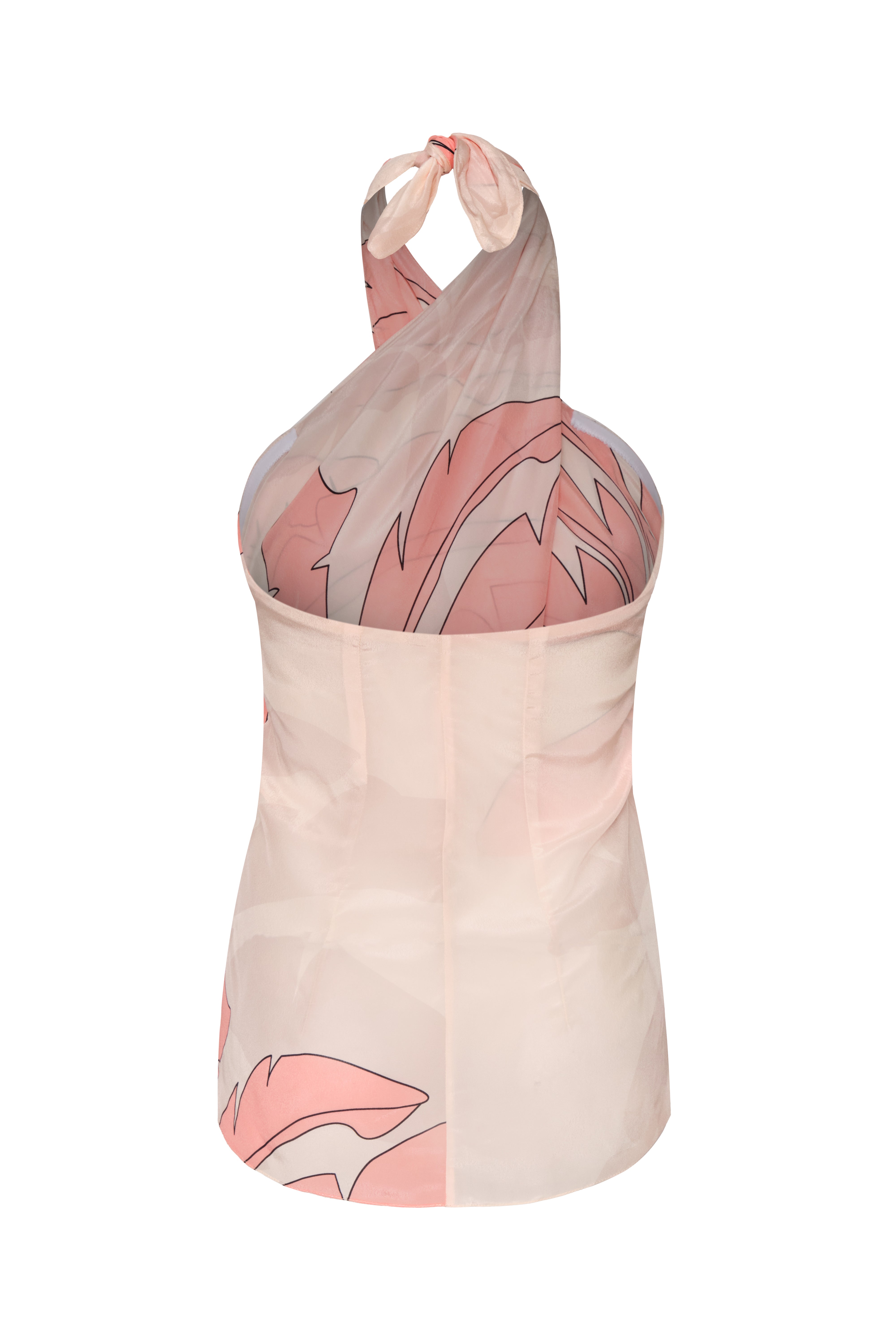 Cayetana Silk Crepe Blouse / Peach Palms