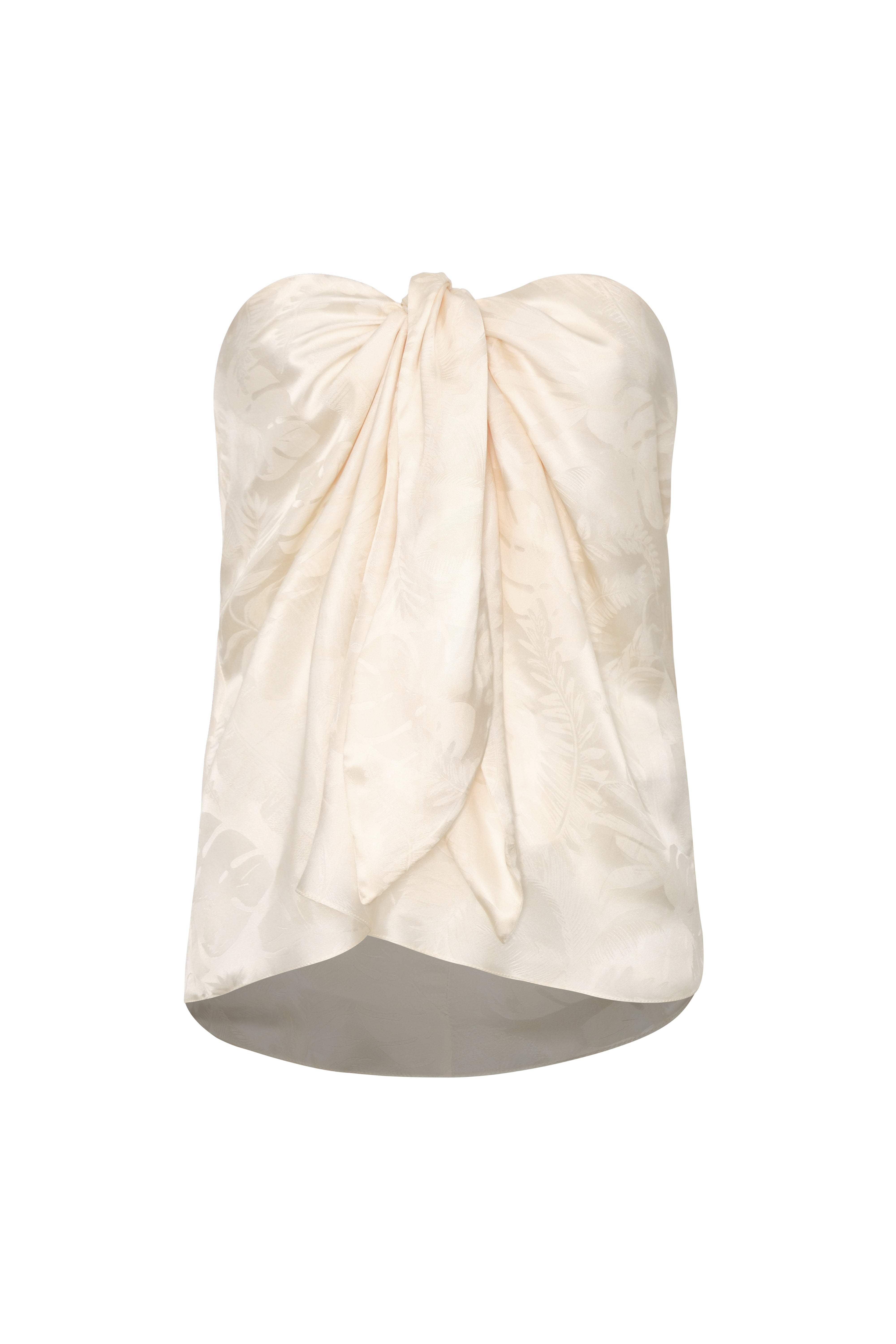 Cayetana Silk Jacquard Blouse / Ivory Rainforest