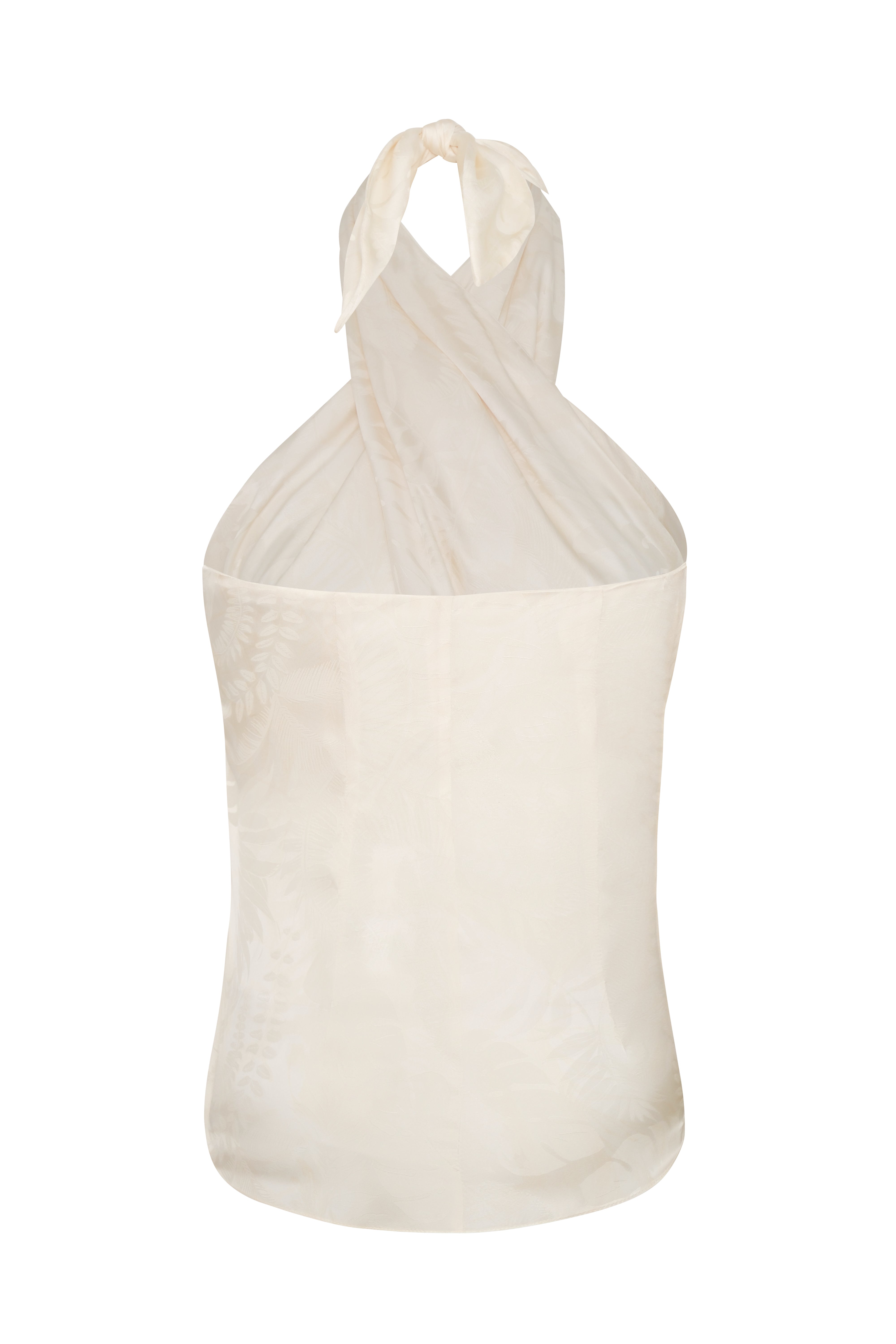 Cayetana Silk Jacquard Blouse / Ivory Rainforest