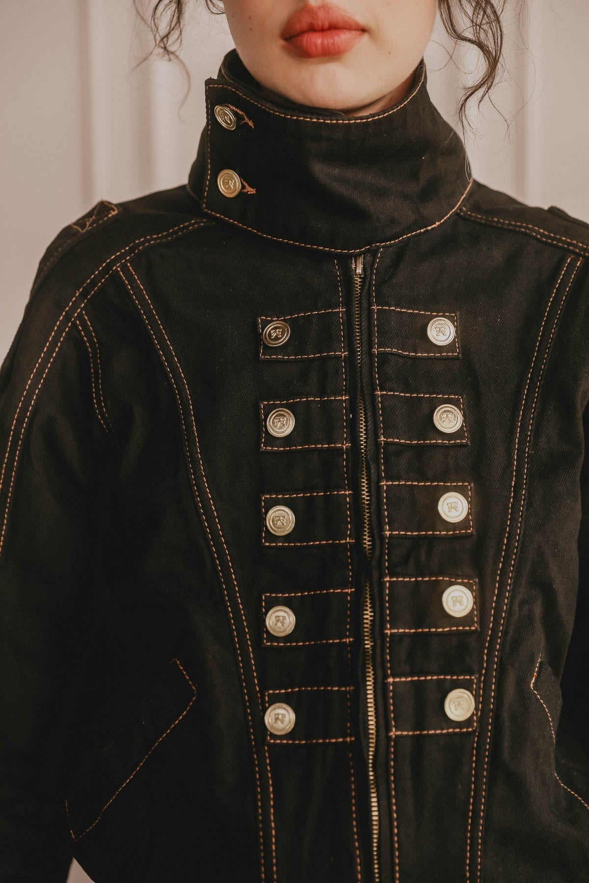 Chaqueta Bomber Military Negro