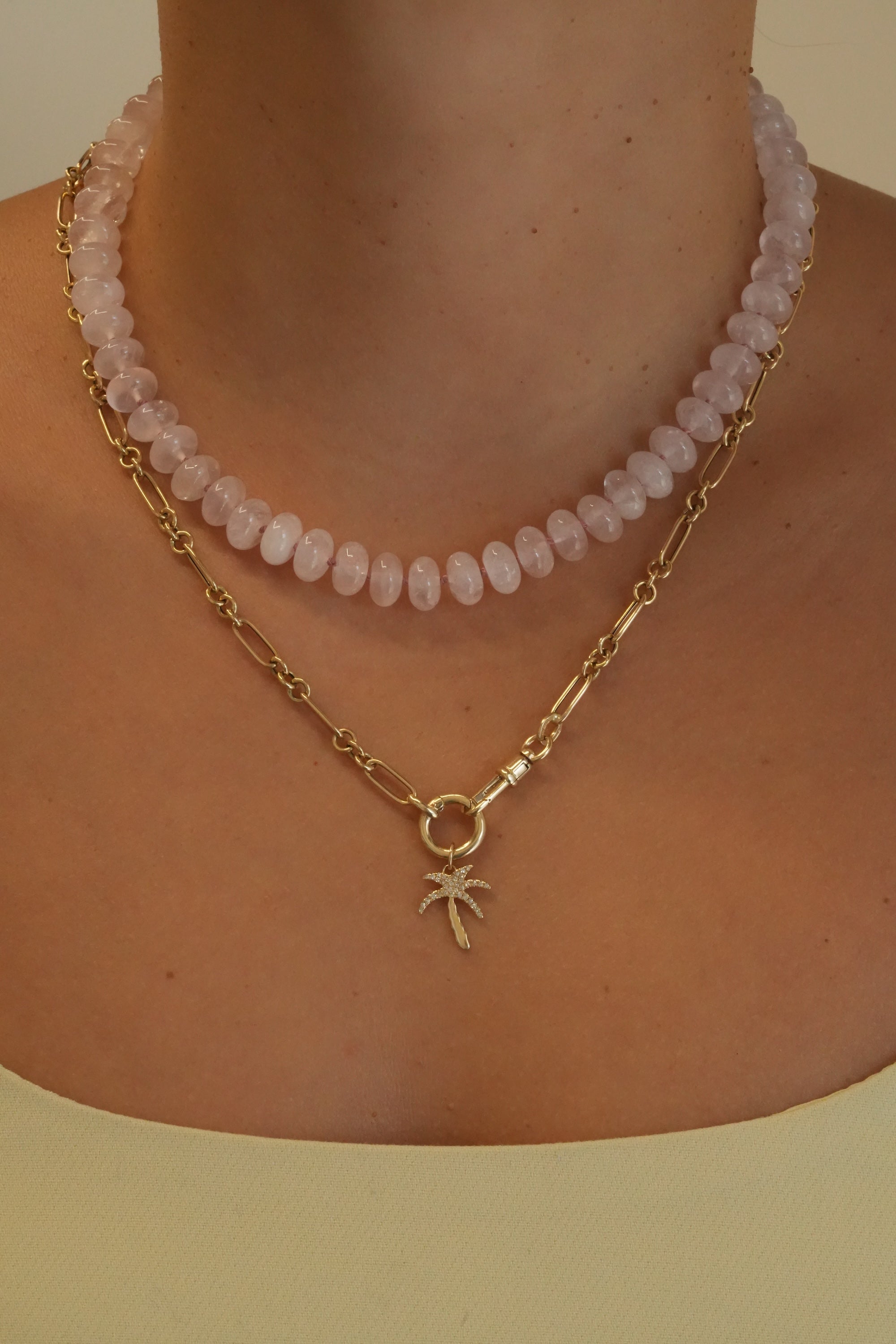 Rose Quartz Beaded Necklace
