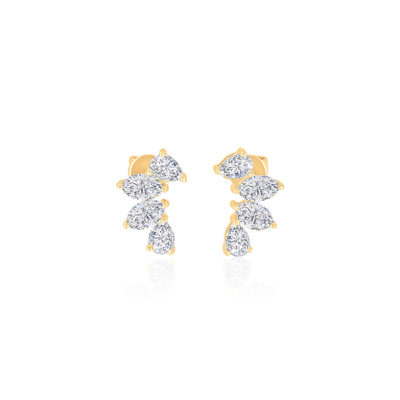 Gold Lab Diamond Multi Shape Climber Stud