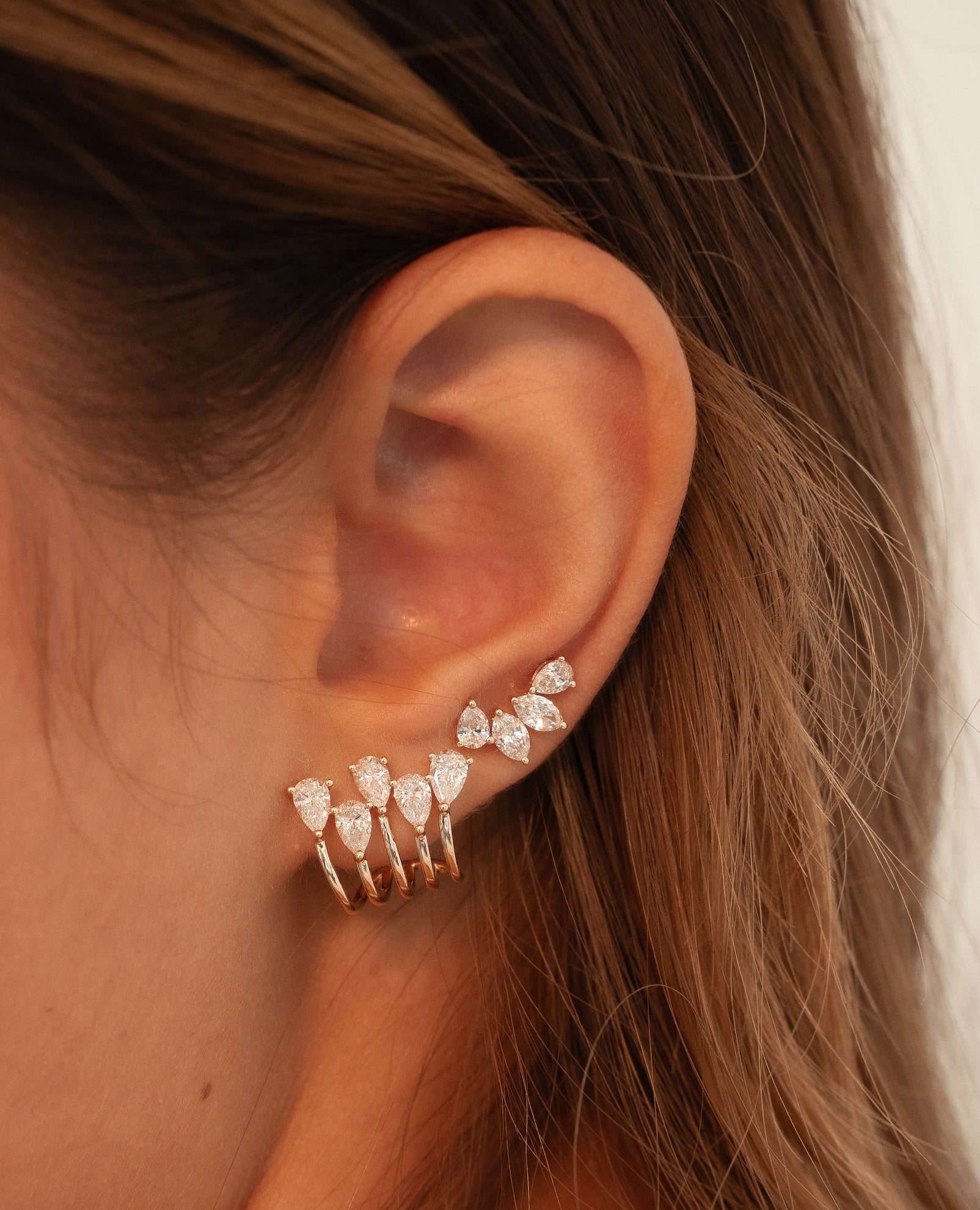 Gold Lab Diamond Multi Shape Climber Stud