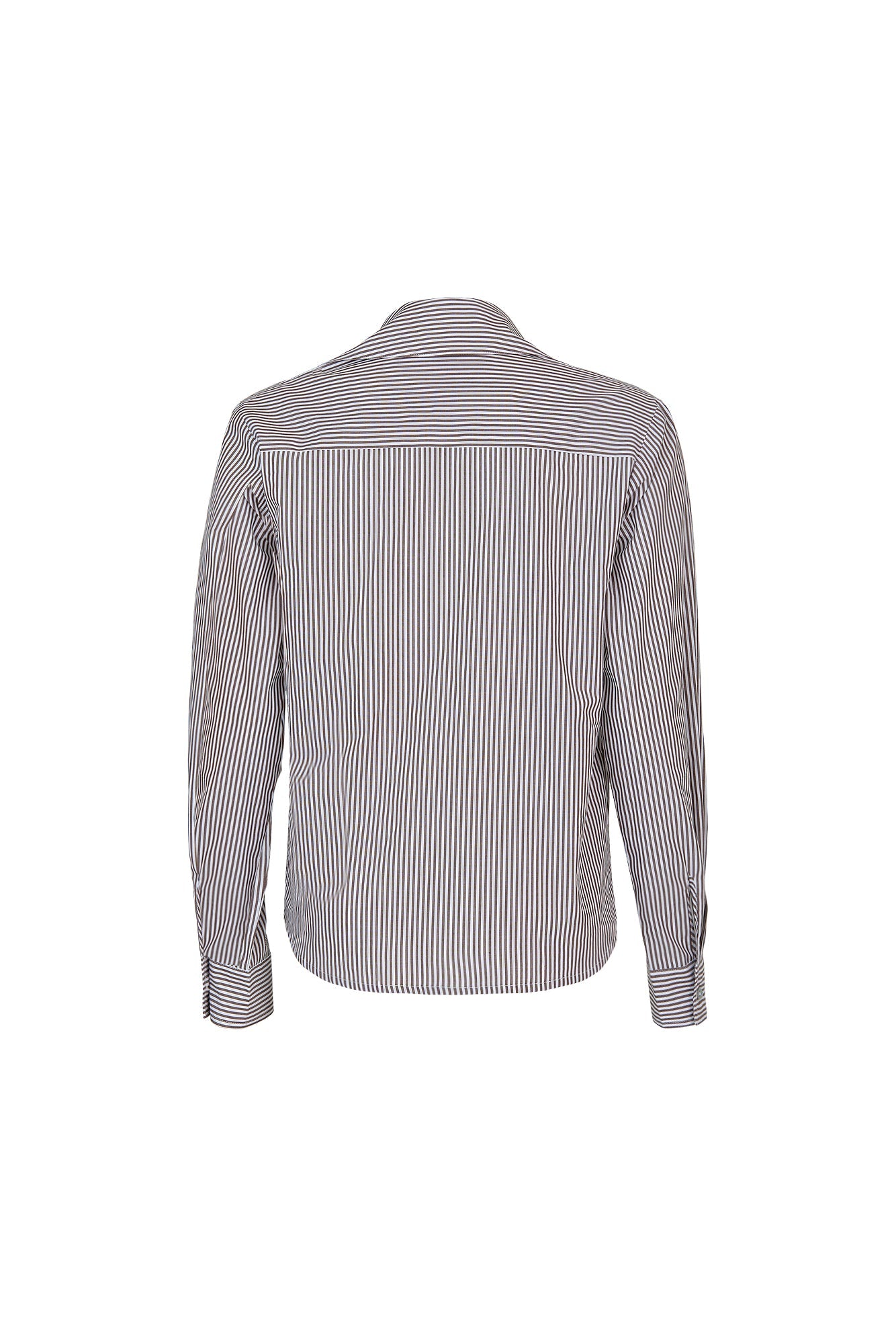 DANIELA SHIRT MAROON AND WHITE STRIPES