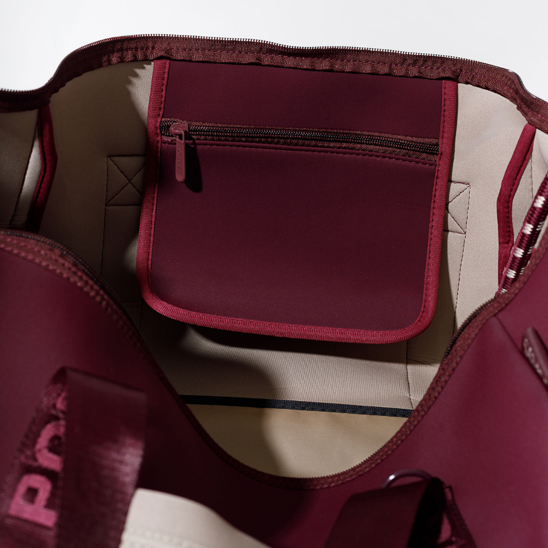 XL ZIPPER TOTE BORDEAUX