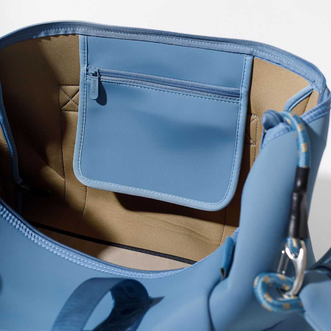XL ZIPPER TOTE STORMY BLUE