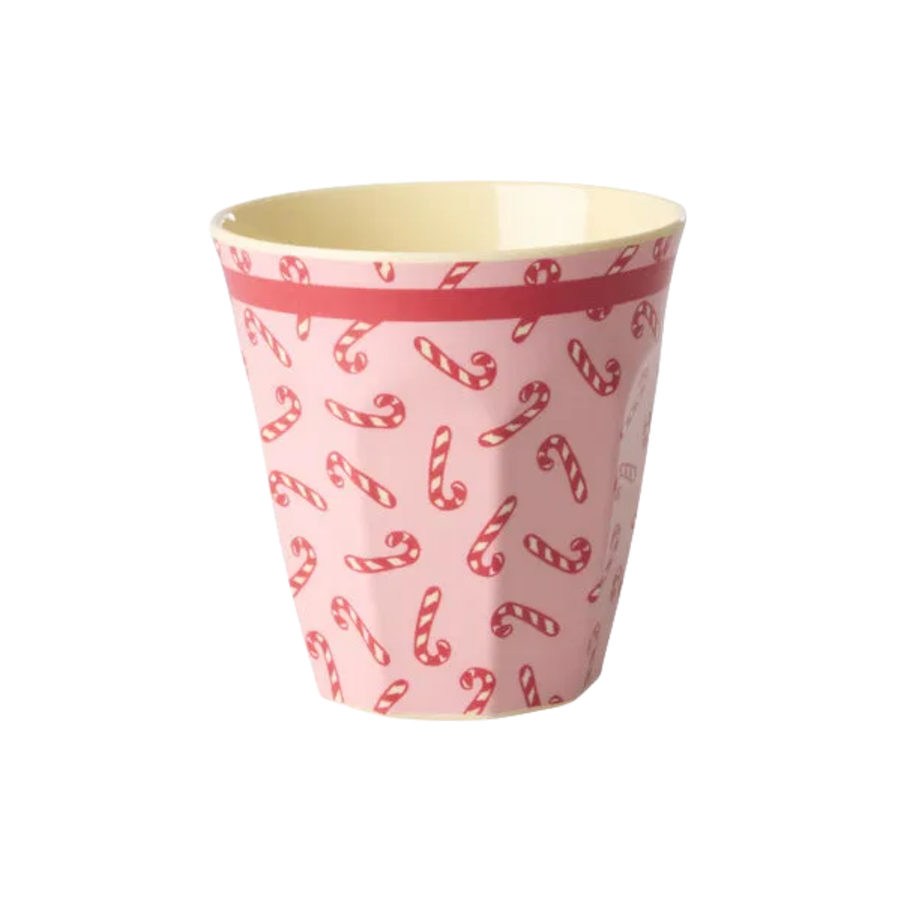 Melamine Cup with Candy Cane Print – Medium – 8.5 fl oz Please note: this piece ships within 2 weeks