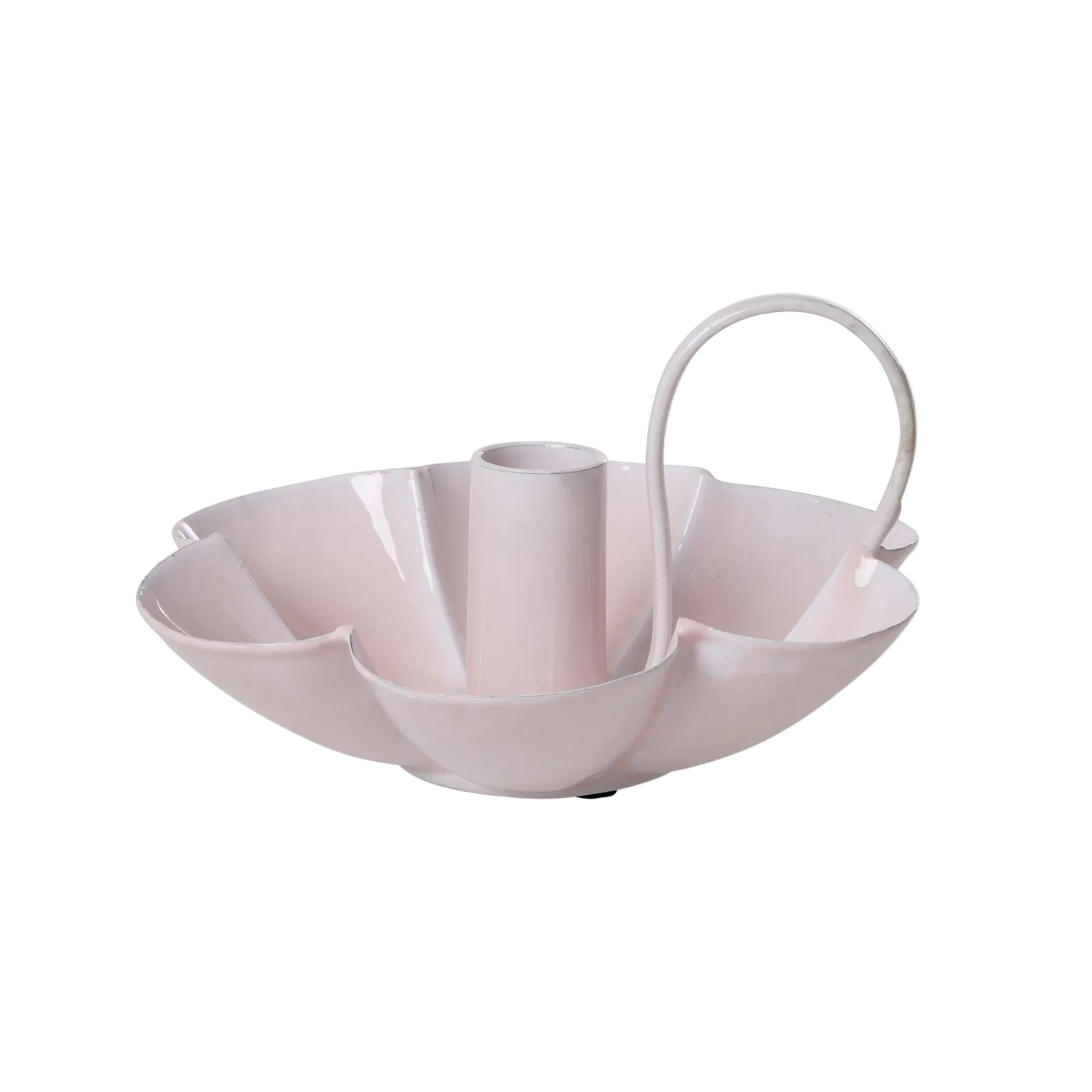 Metal Flower Shape Candle Holder in Soft Pink