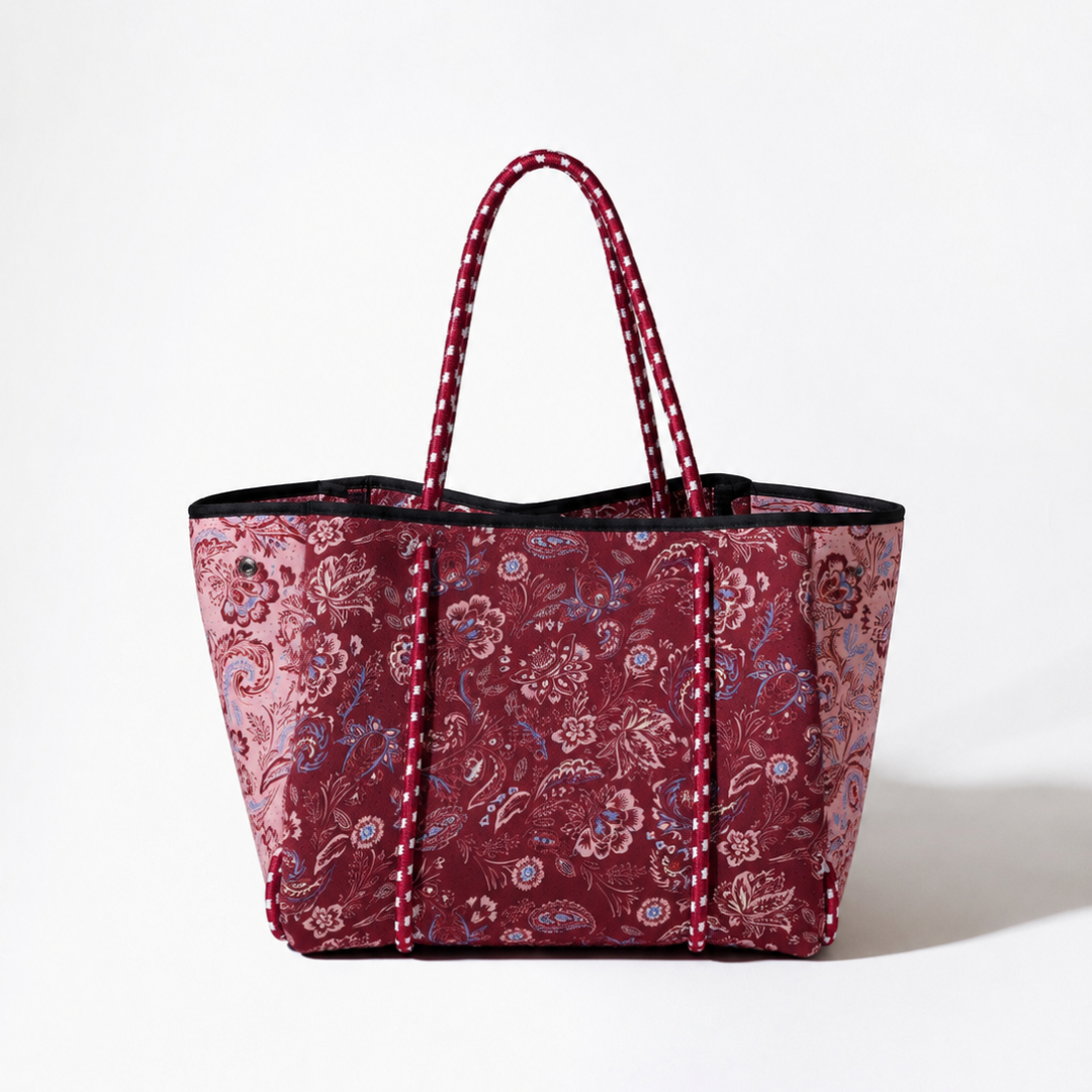 PAISLEY MERLOT SET - EVERYDAY TOTE AND POUCH