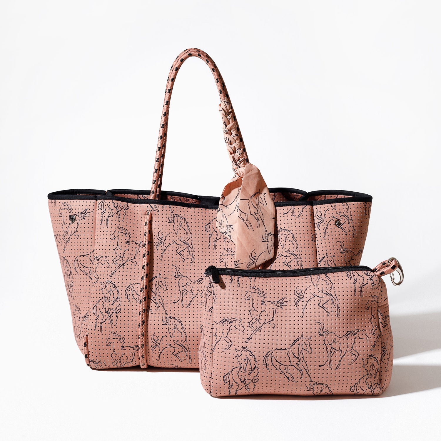 EVERYDAY TOTE HORSE PRINT BLUSH PINK