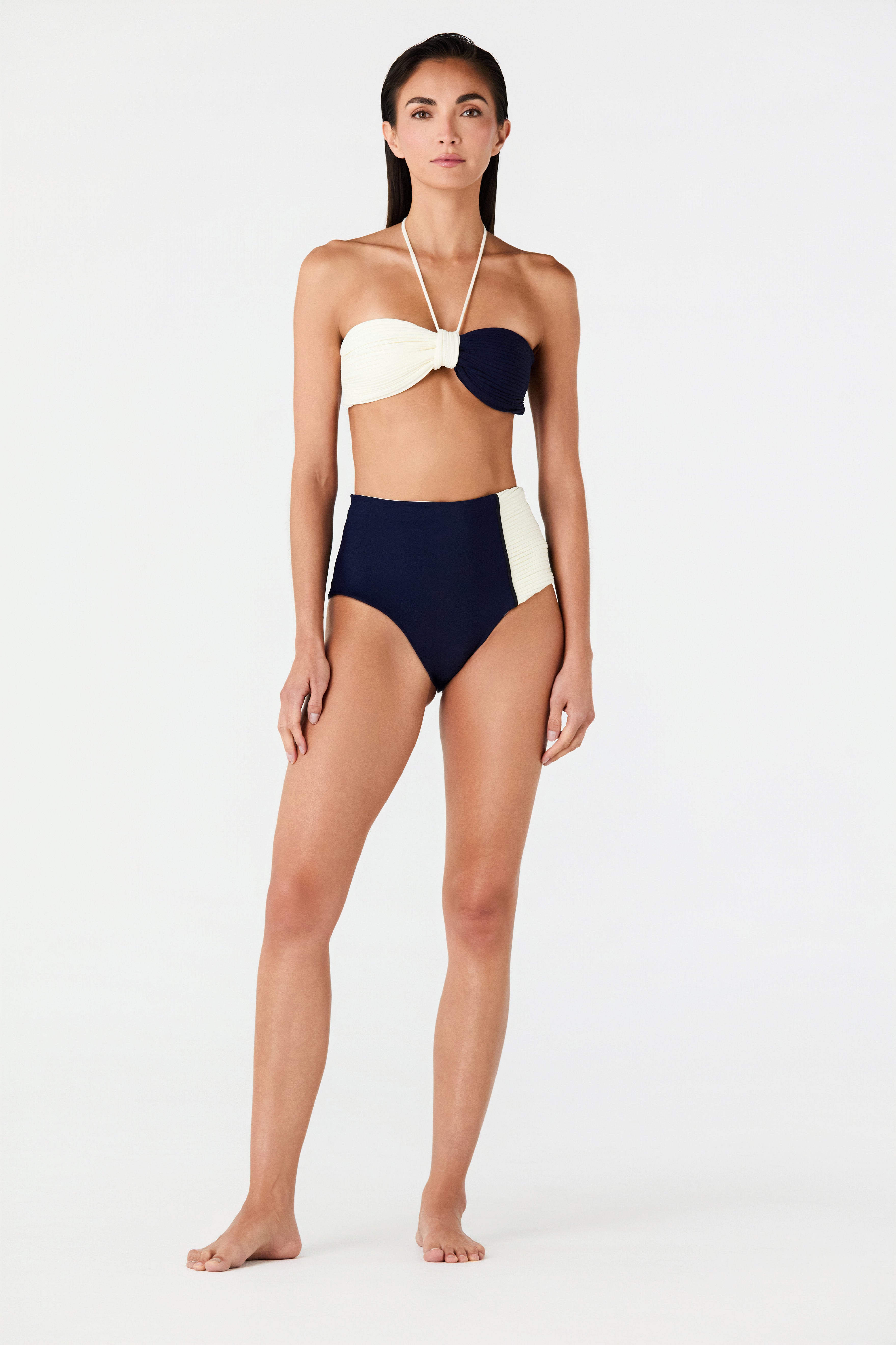 Emma Top / Navy - Ivory