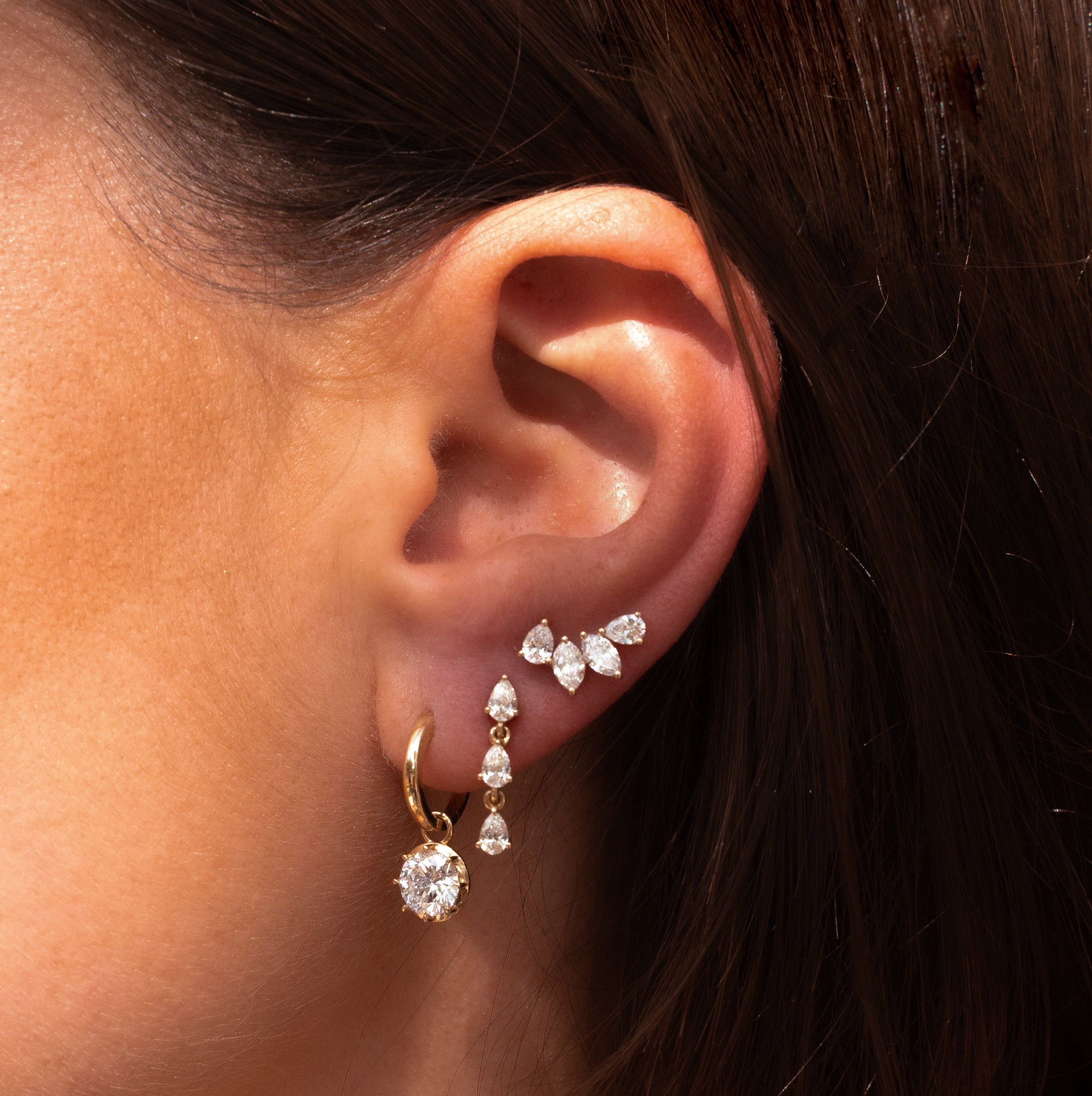 Gold Lab Diamond Multi Shape Climber Stud