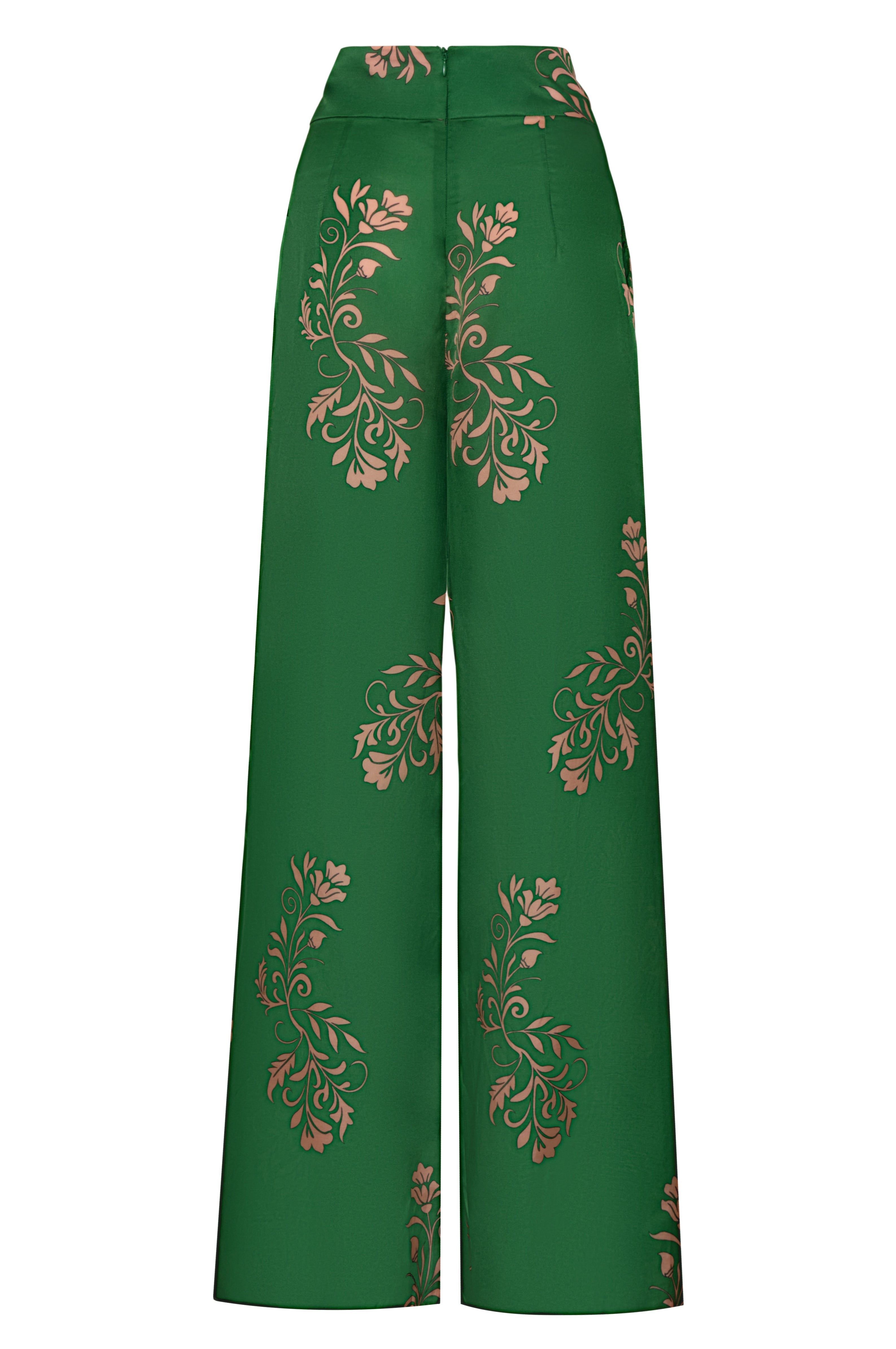 Fiol Cotton Silk Pants / Green Buganvilias